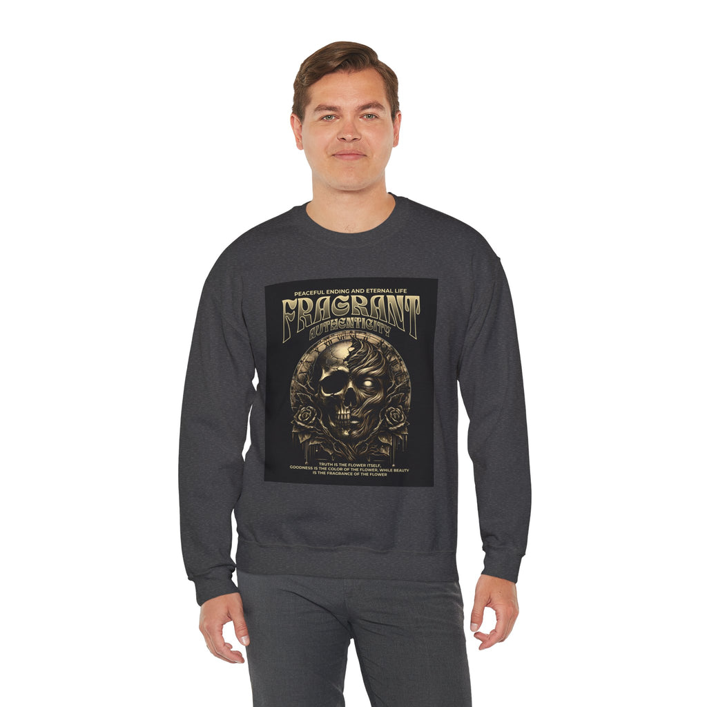 Skull & Roses Crewneck Sweatshirt — “Decrepit” Gothic Graphic