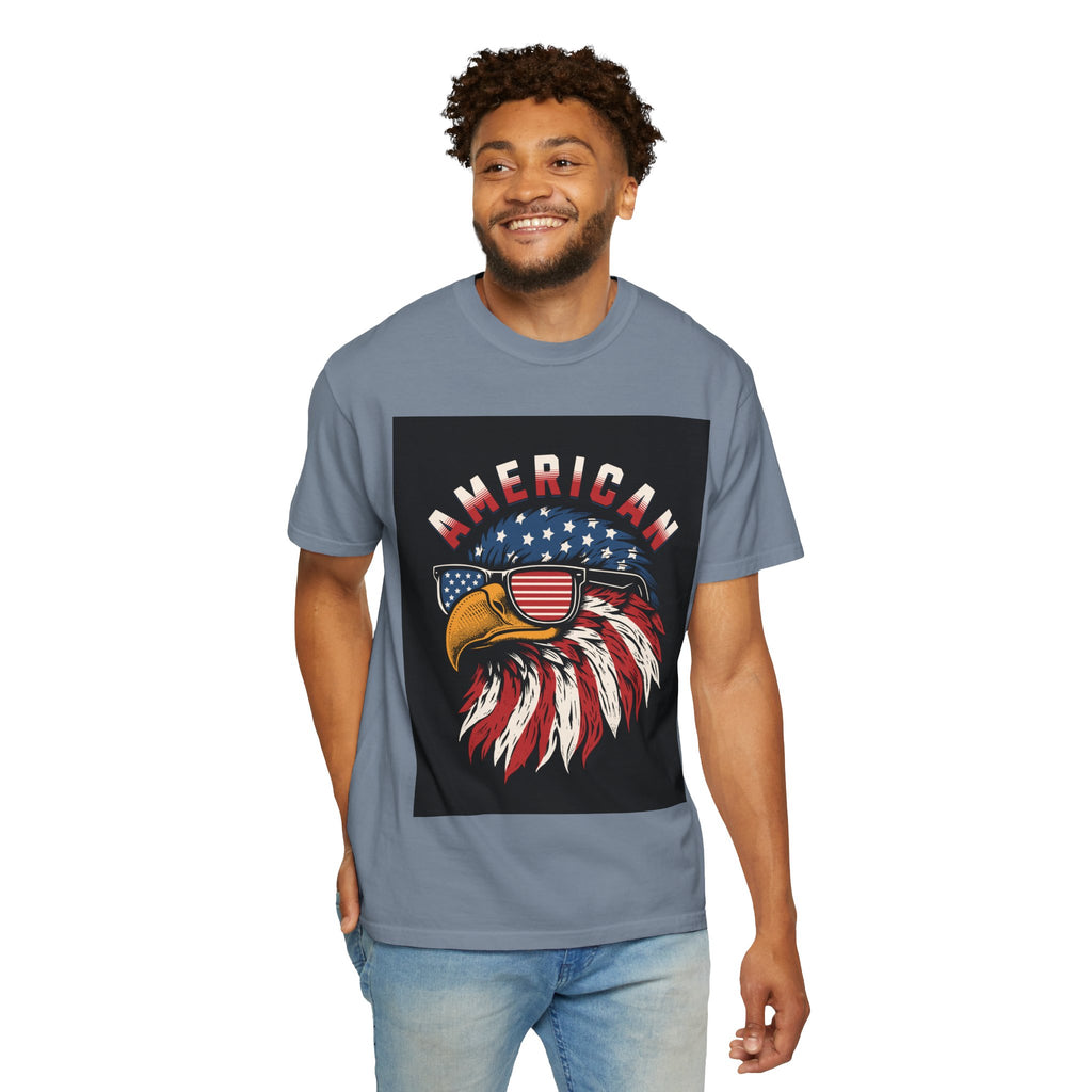 American Eagle Sunglasses T-Shirt — Patriotic USA Flag Graphic
