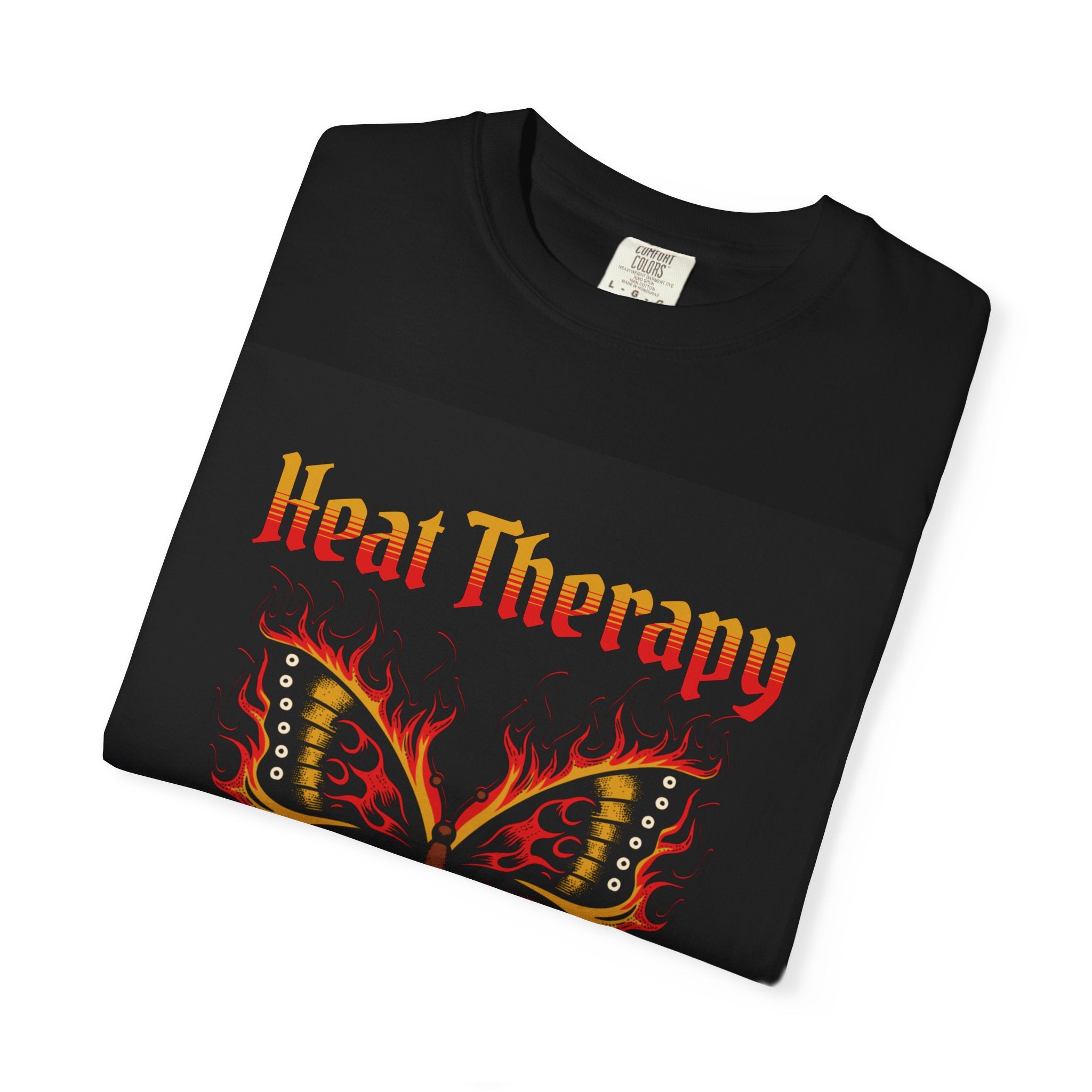 Heat Therapy Butterfly T-Shirt — Retro Floral Sunflower Design