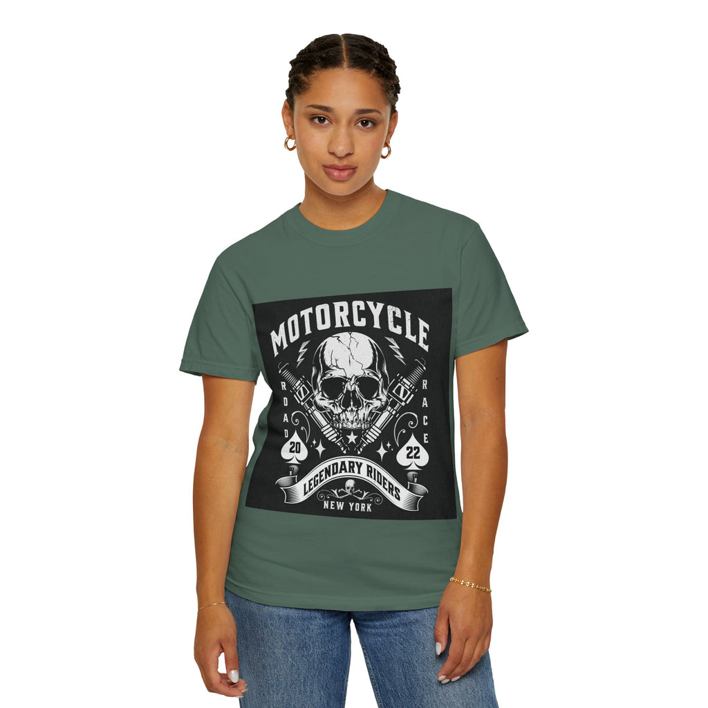 Motorcycle Skull Tee — "Legendary Riders" Vintage Biker Graphic T-Shirt