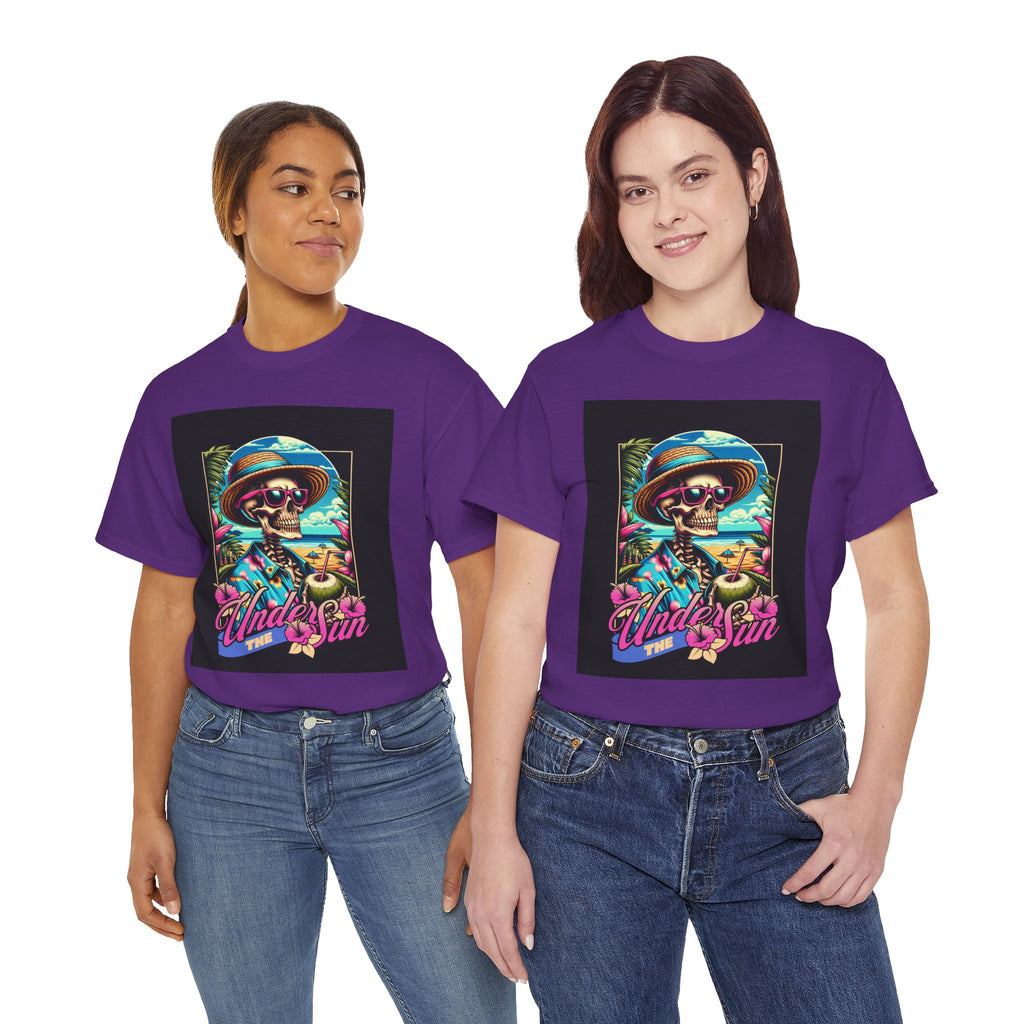 Skull Beach Tee — "Under the Sun" Retro Surf Graphic T-Shirt