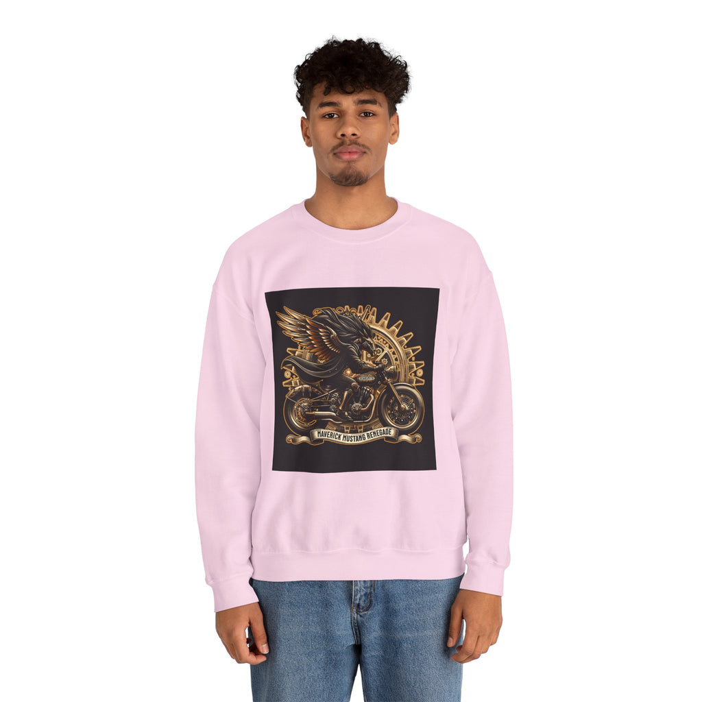 Motorcycle Eagle Crewneck Sweatshirt – "Liberty Rider" Vintage Biker Graphic