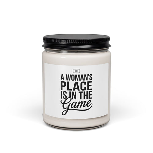 A Woman's Place Is In The Game Candle | Scented Soy Candle, Sports Fandom