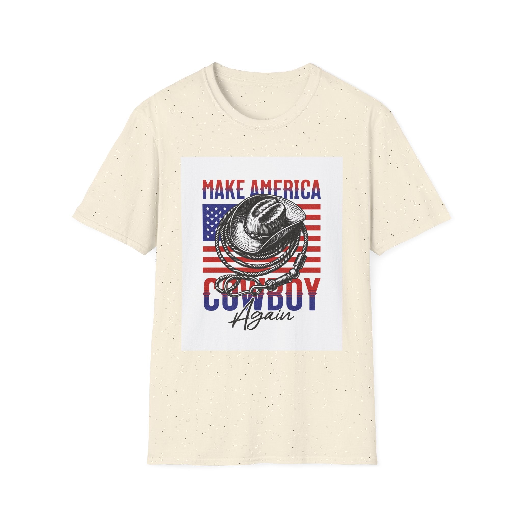 Make America Cowboy Again T-Shirt — Patriotic Western Flag Tee