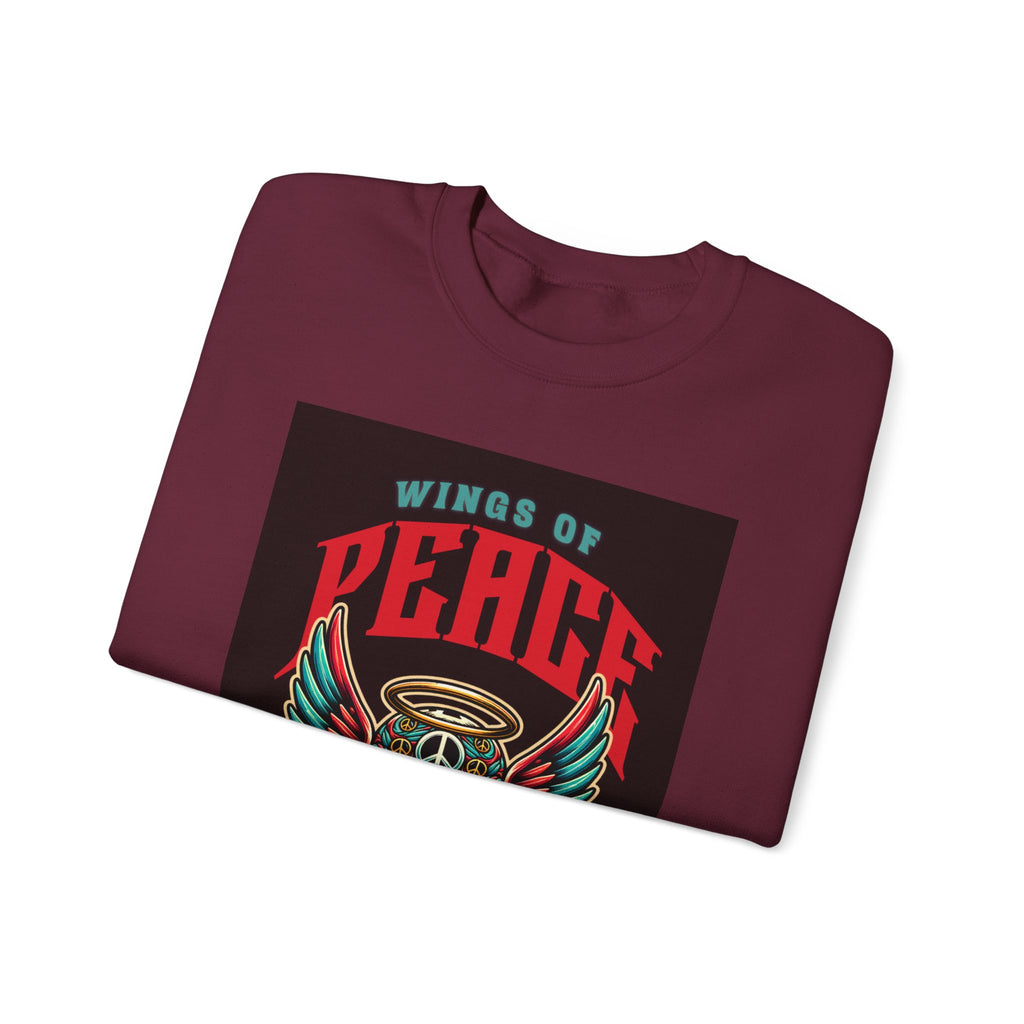 Wings of Peace Skull Crewneck Sweatshirt — Soar Above With Love Graphic