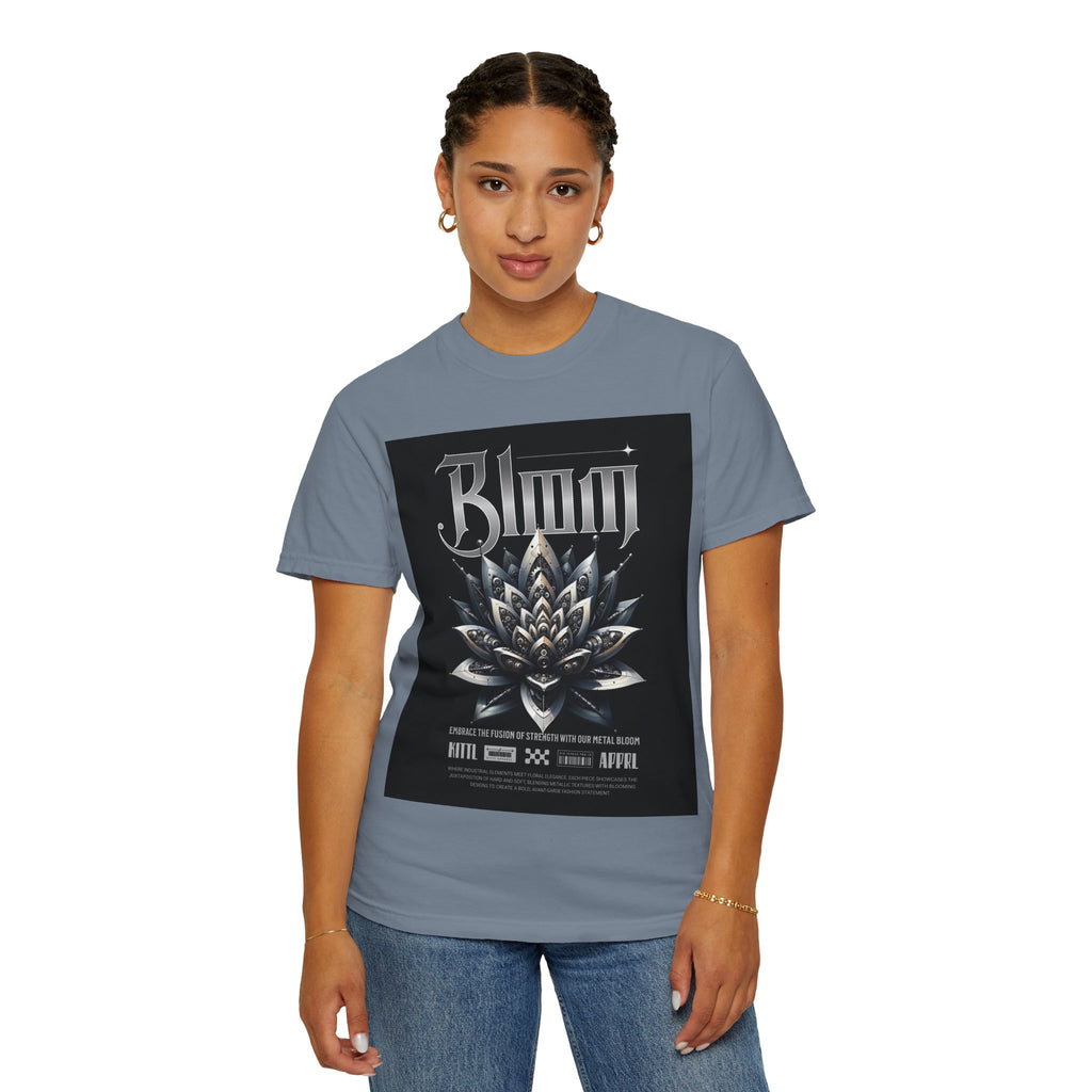 Metal Lotus Graphic T-Shirt — "Bloom" Gothic Band Poster Tee