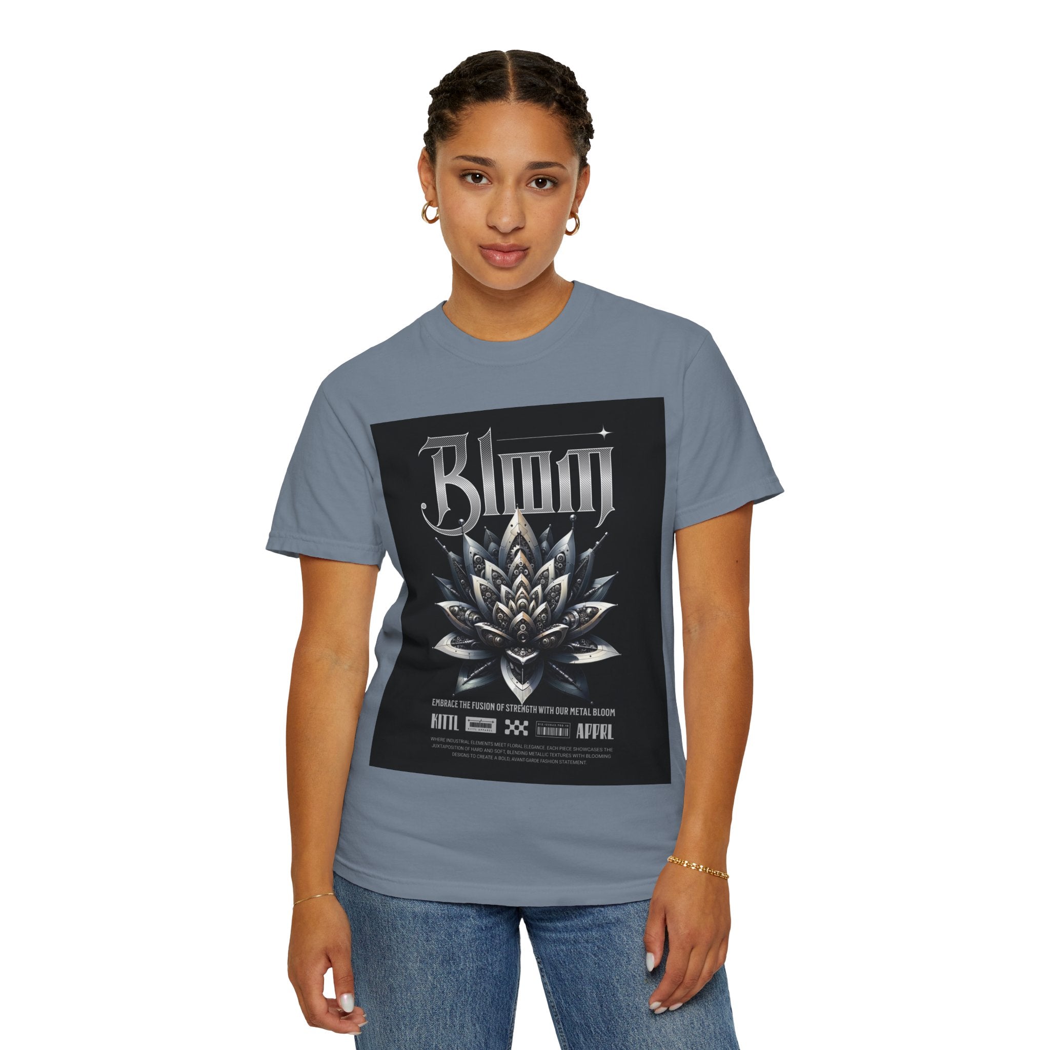 Metal Lotus Graphic T-Shirt — "Bloom" Gothic Band Poster Tee