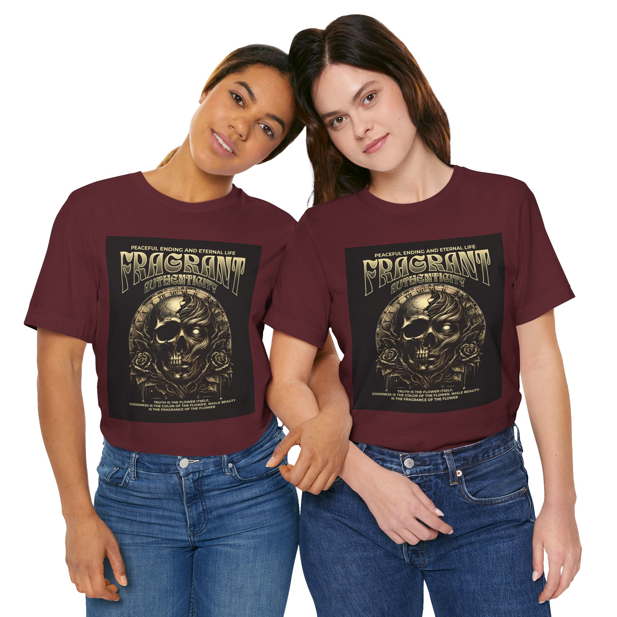 Skull & Roses Graphic Tee — "Fragrant" Vintage Gothic Band Shirt