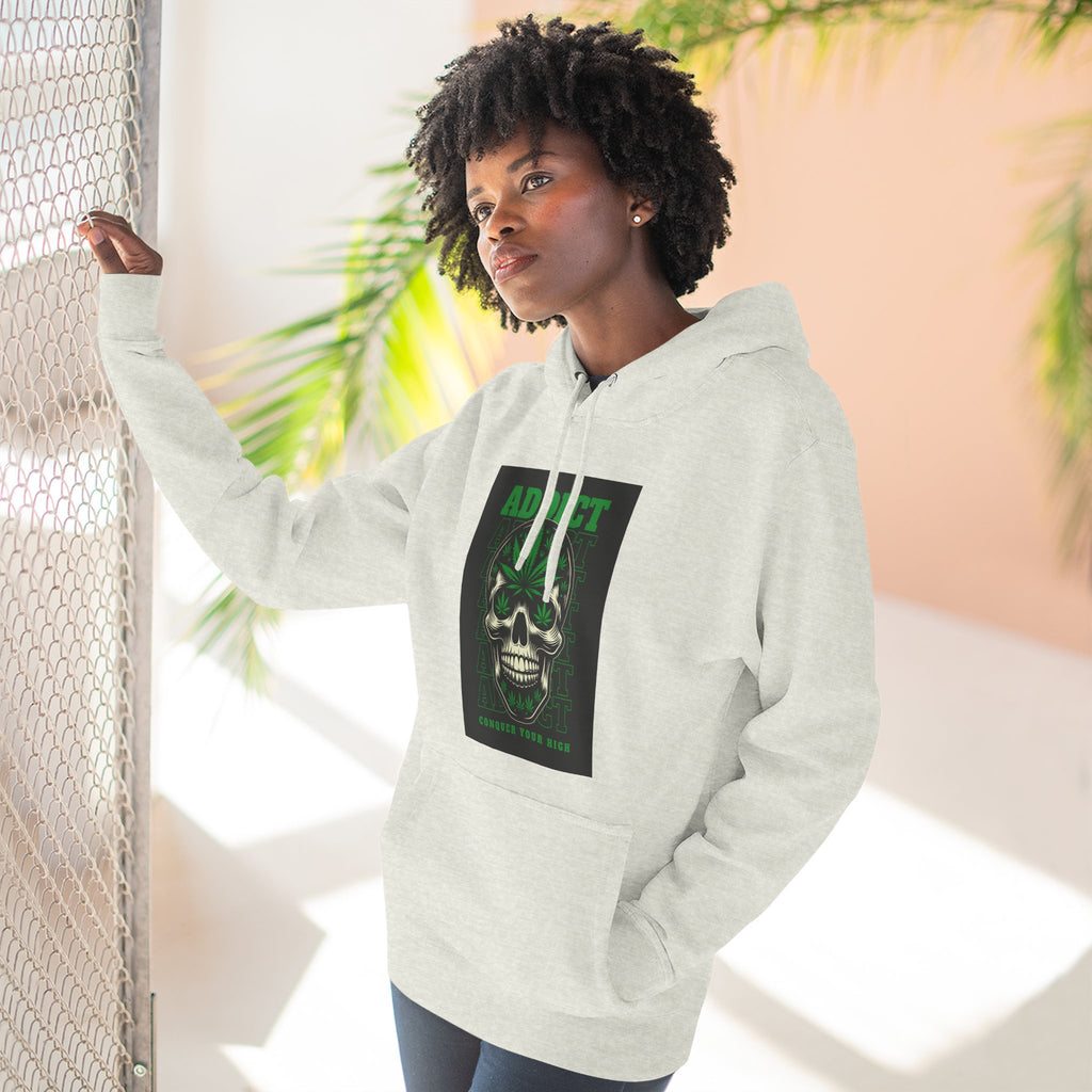 Skull & Snake Hoodie — "Addict" Graphic Pullover