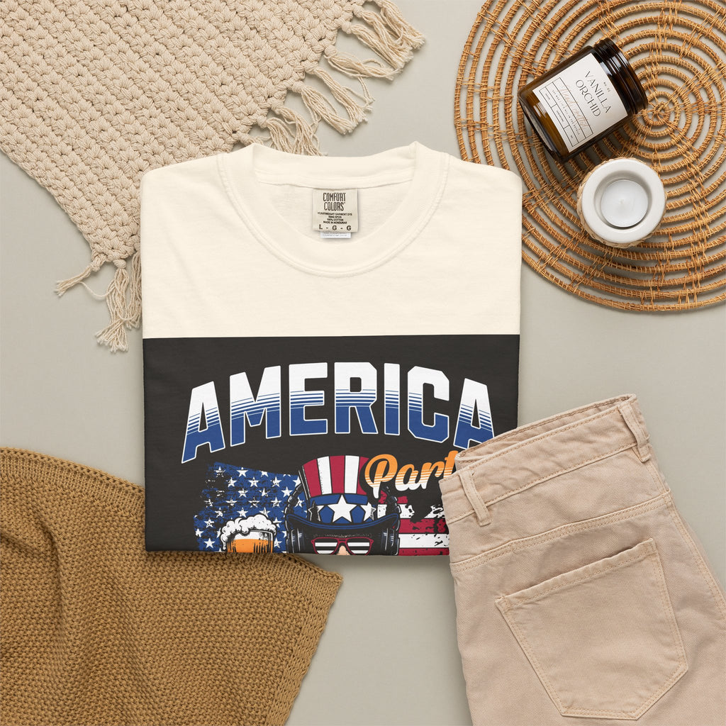 America Party T-Shirt — Cheers to Freedom 4th of July Patriotic Tee