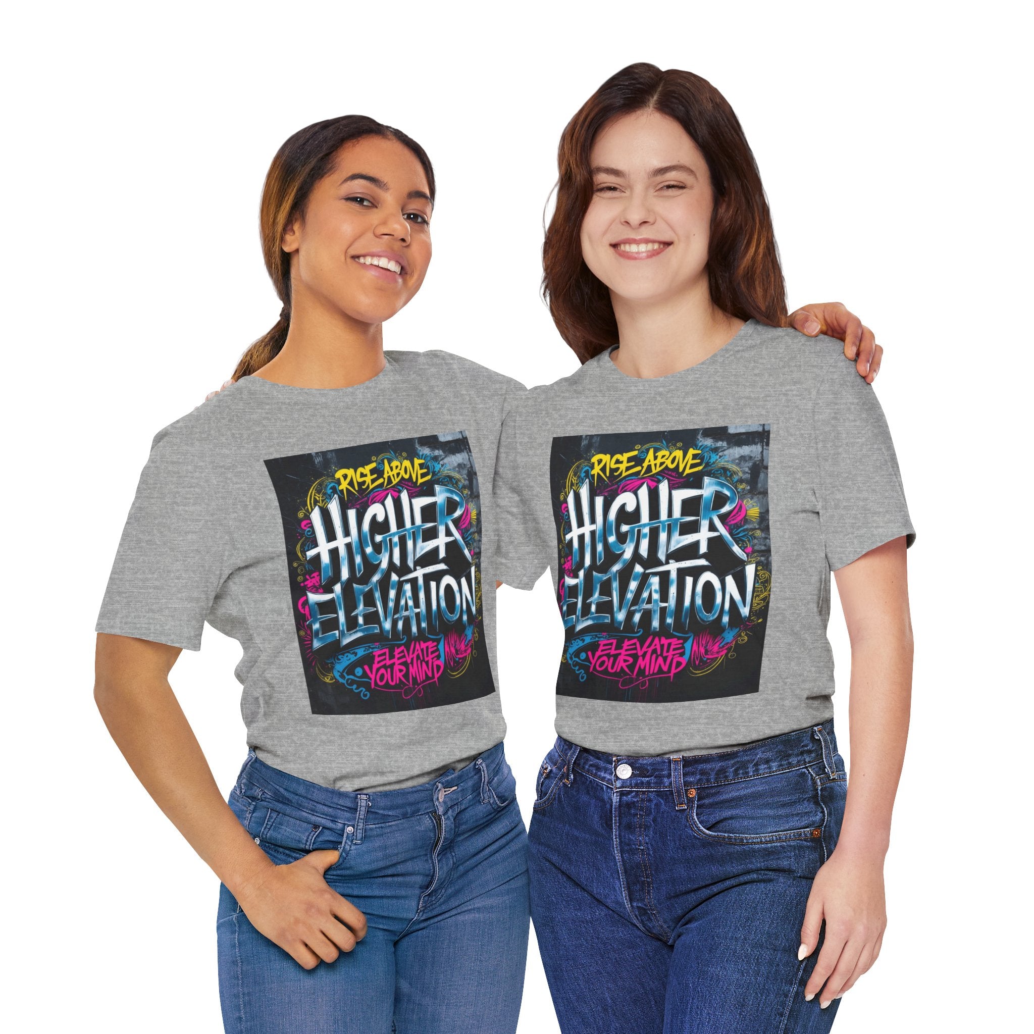 Higher Elevation Graffiti T-Shirt — "Rise Above, Elevate Your Mind"