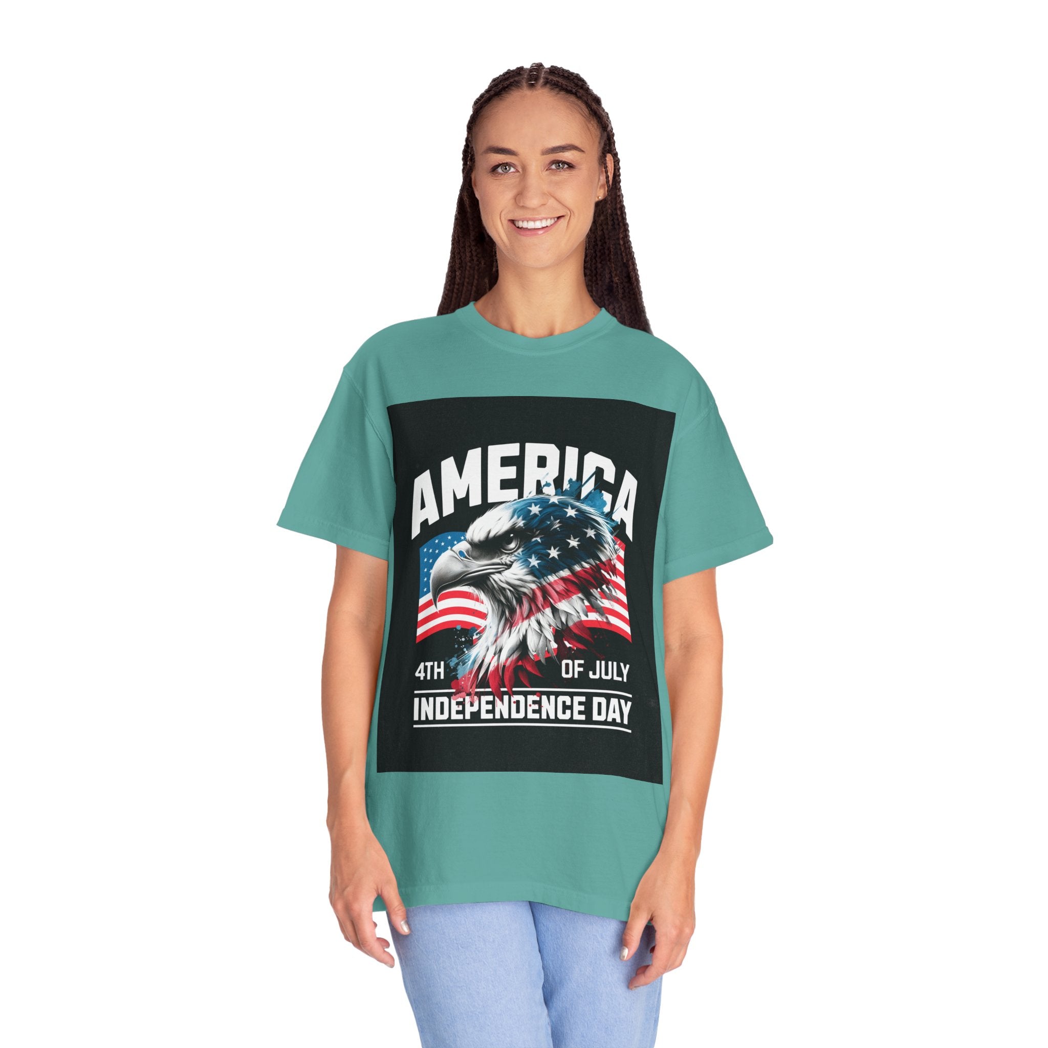 Independence Day T-shirt — 'America' Eagle Flag 4th of July Tee