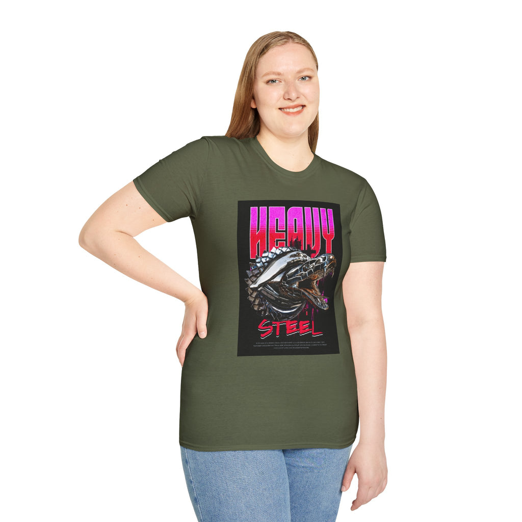 Heavy Steel T-Shirt — Retro Motorcycle Skull Graphic Tee
