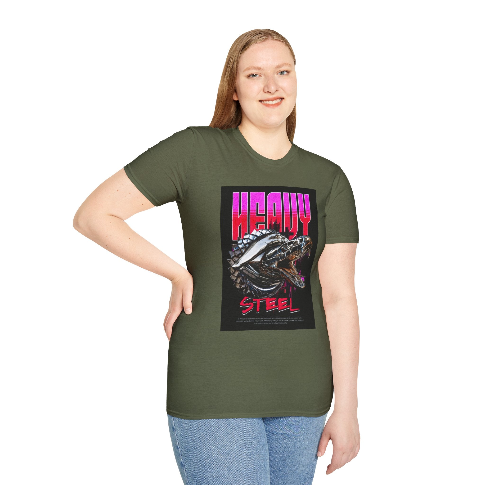Heavy Steel T-Shirt — Retro Motorcycle Skull Graphic Tee