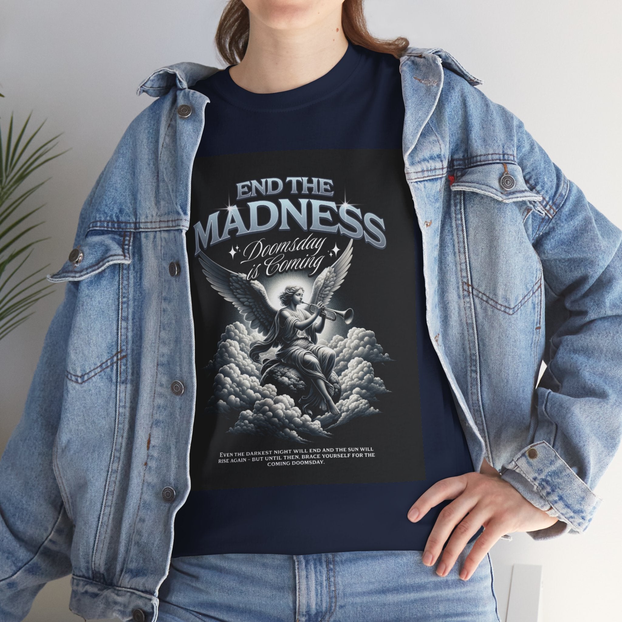 End the Madness Angel Graphic Tee — Vintage Gothic Band-Style T-Shirt