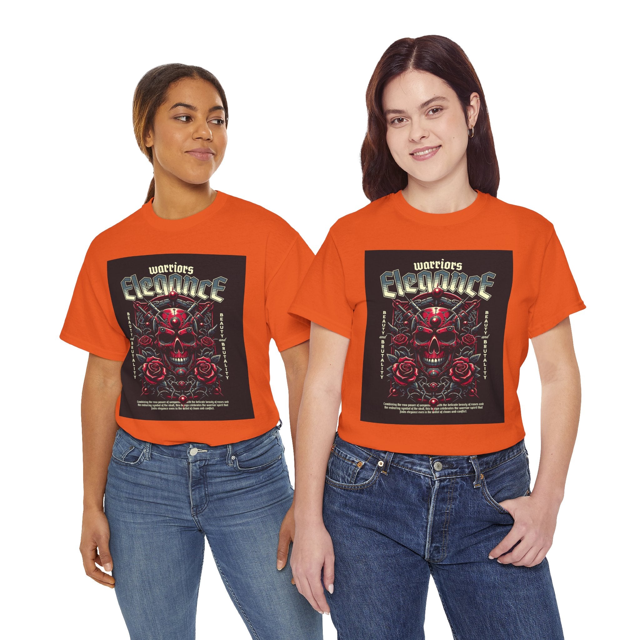 Warriors Electric Skull T‑Shirt — Red Skull & Roses Rock Graphic Tee