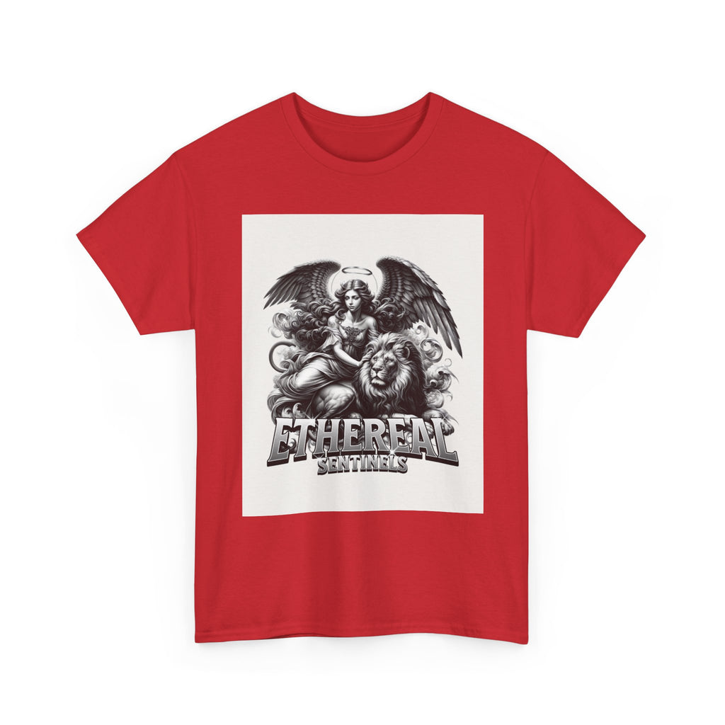 Angel & Lion Graphic Tee — "Ethereal" Vintage Gothic Streetwear