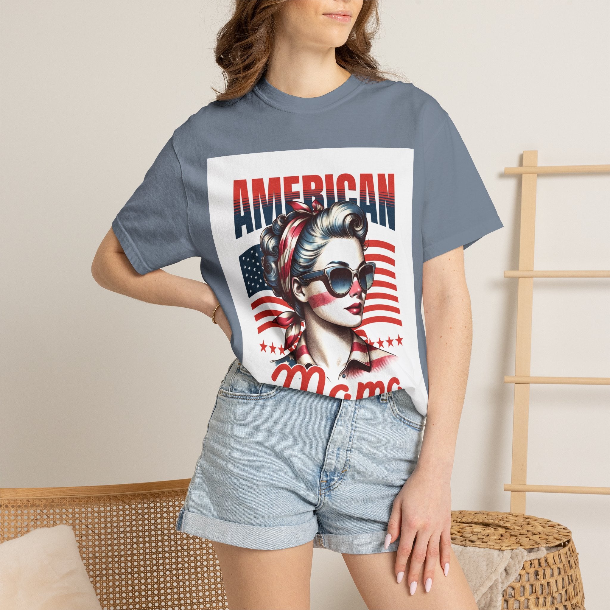 American Mama T‑Shirt — Vintage Patriotic Mom Tee