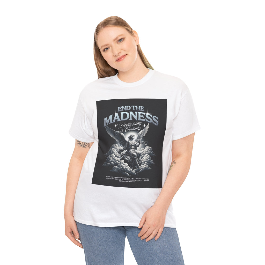 End the Madness Angel Graphic Tee — Vintage Gothic Band-Style T-Shirt