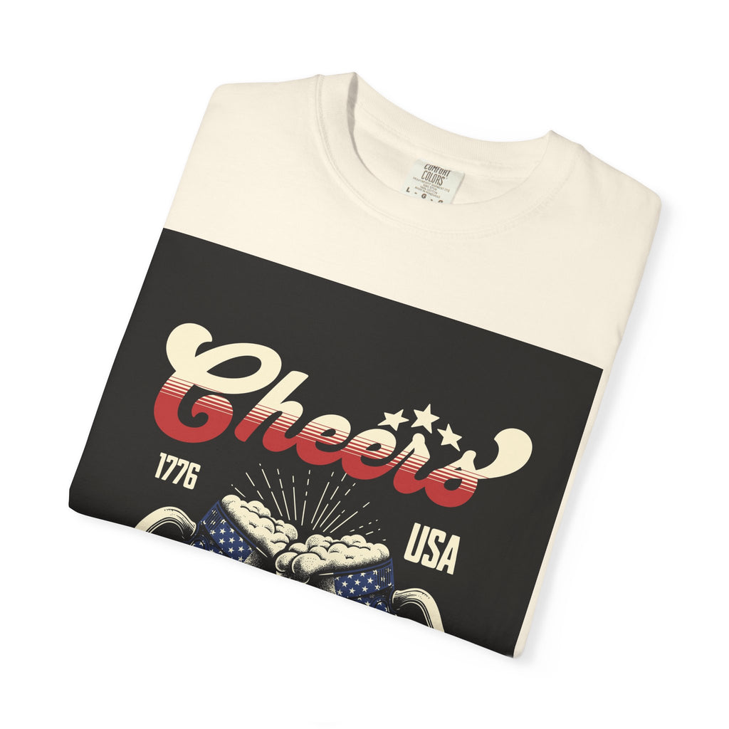 Cheers USA T-Shirt — Patriotic Beer Mugs Graphic Tee (1776)