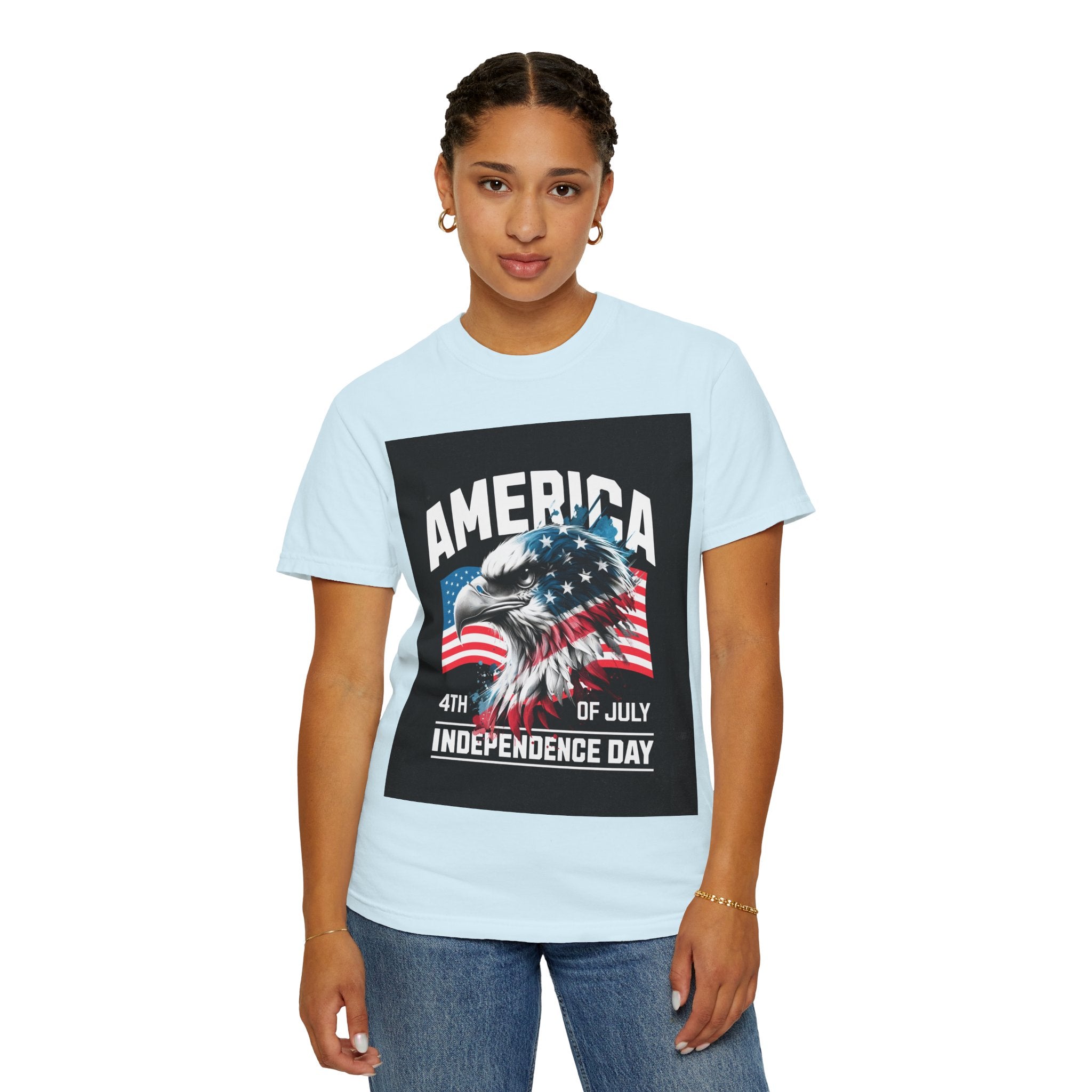 Independence Day T-shirt — 'America' Eagle Flag 4th of July Tee