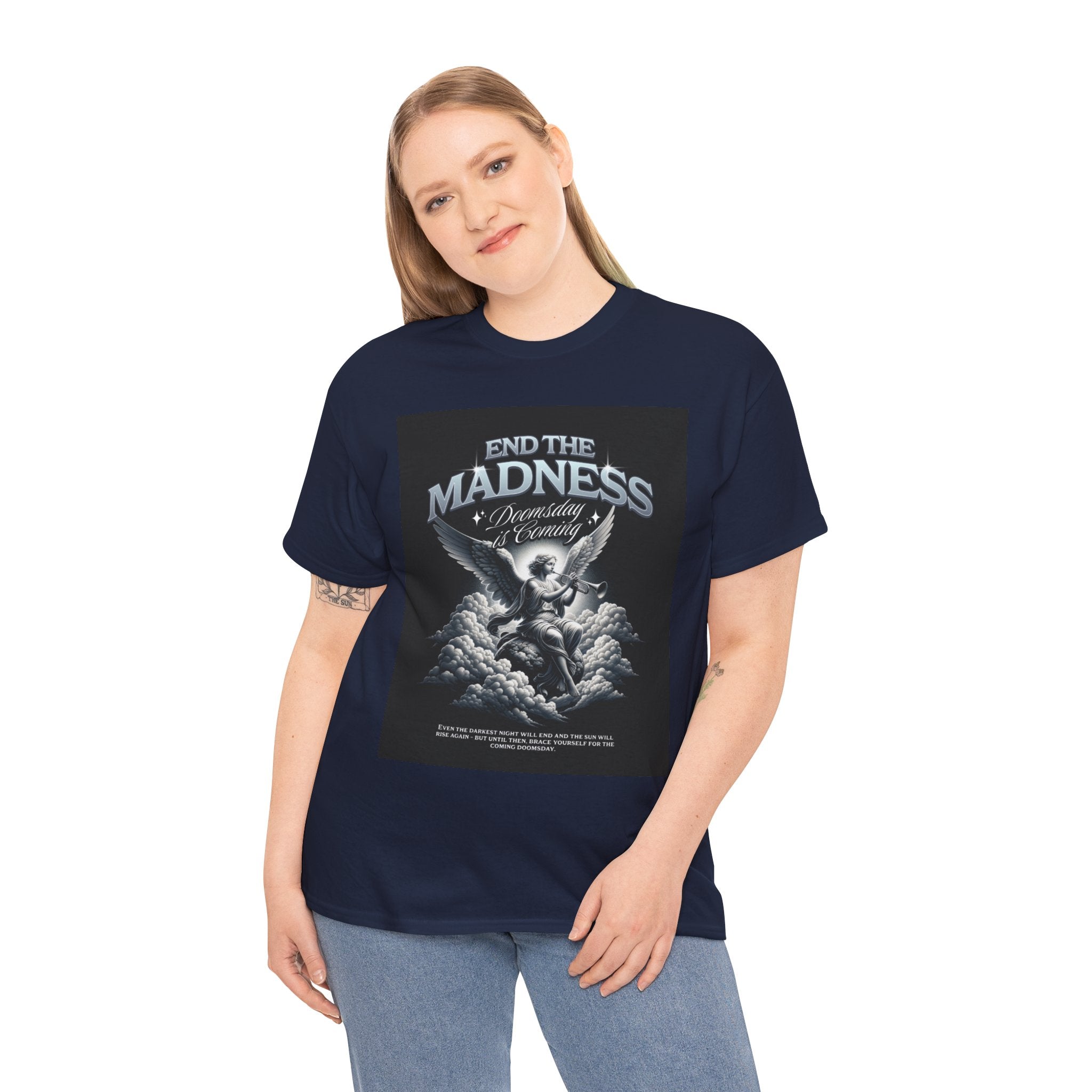 End the Madness Angel Graphic Tee — Vintage Gothic Band-Style T-Shirt