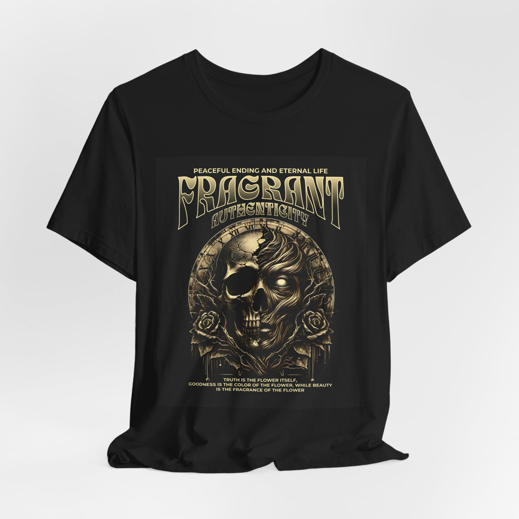 Skull & Roses Graphic Tee — "Fragrant" Vintage Gothic Band Shirt
