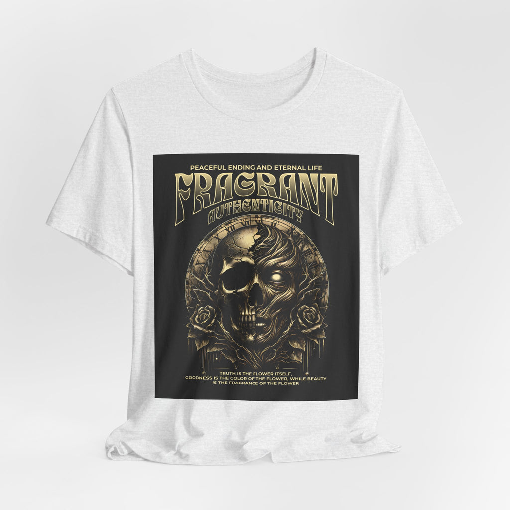 Skull & Roses Graphic Tee — "Fragrant" Vintage Gothic Band Shirt