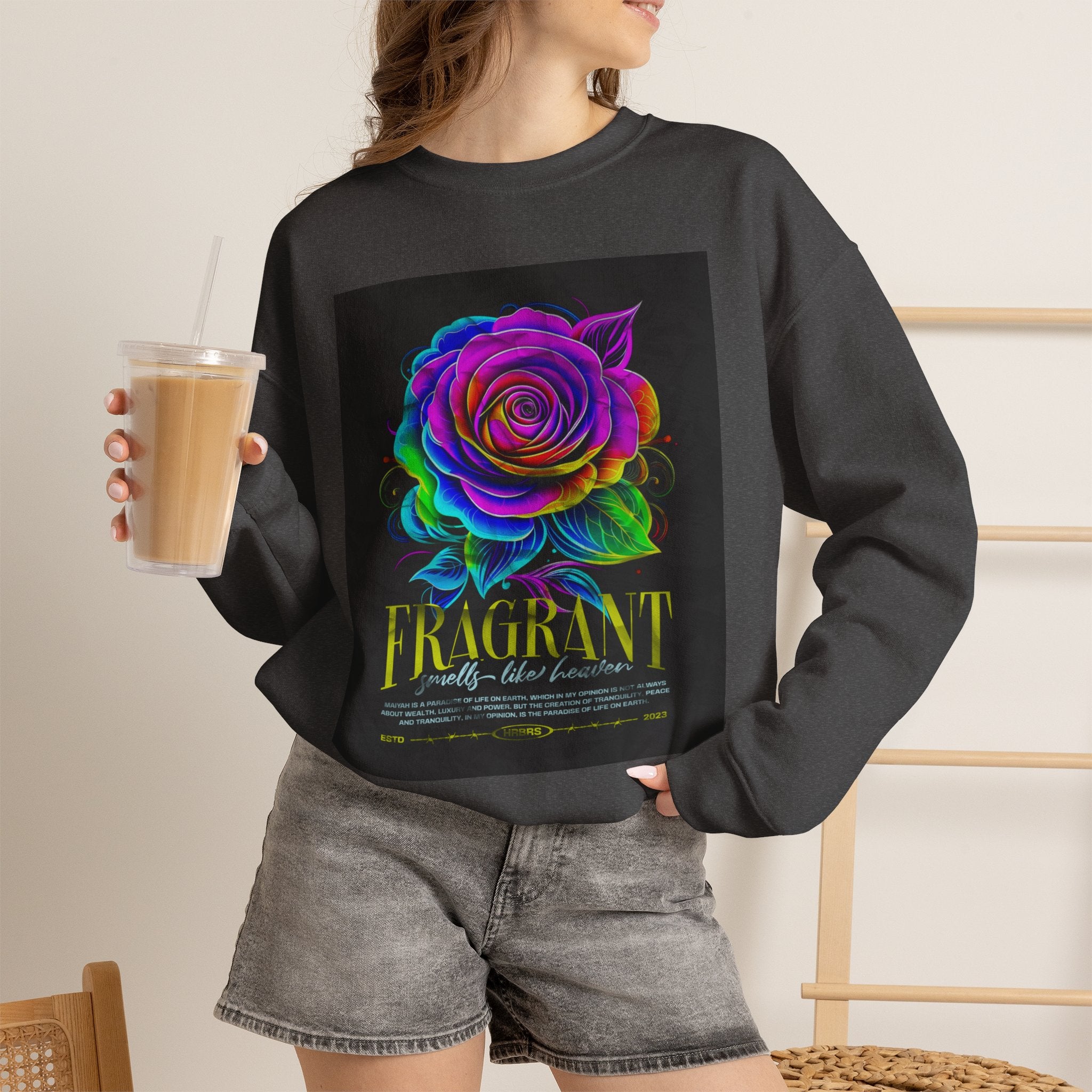 Fluorescent Rose “Fragrant” Crewneck Sweatshirt
