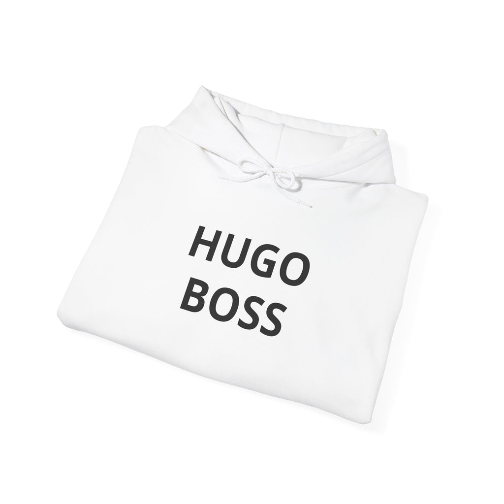Hugo Boss Minimal Logo Hoodie — White Graphic Pullover