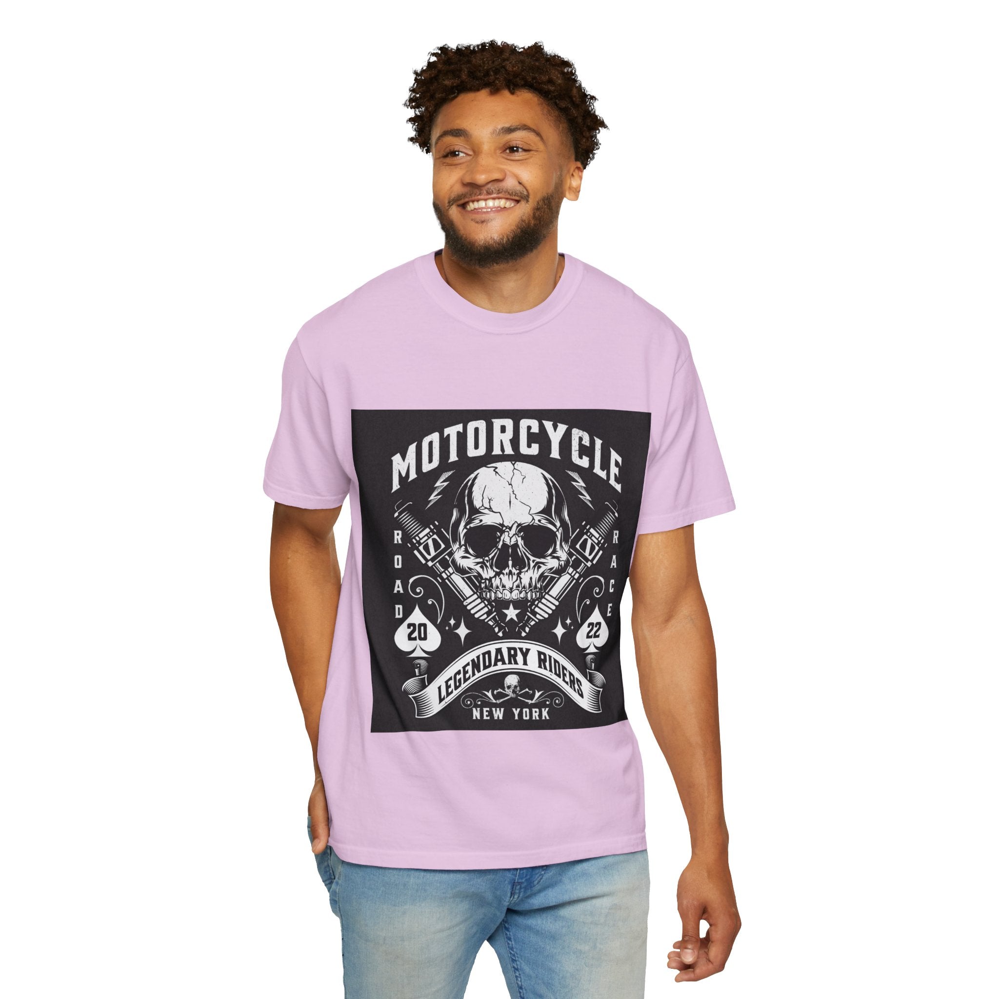 Motorcycle Skull Tee — "Legendary Riders" Vintage Biker Graphic T-Shirt