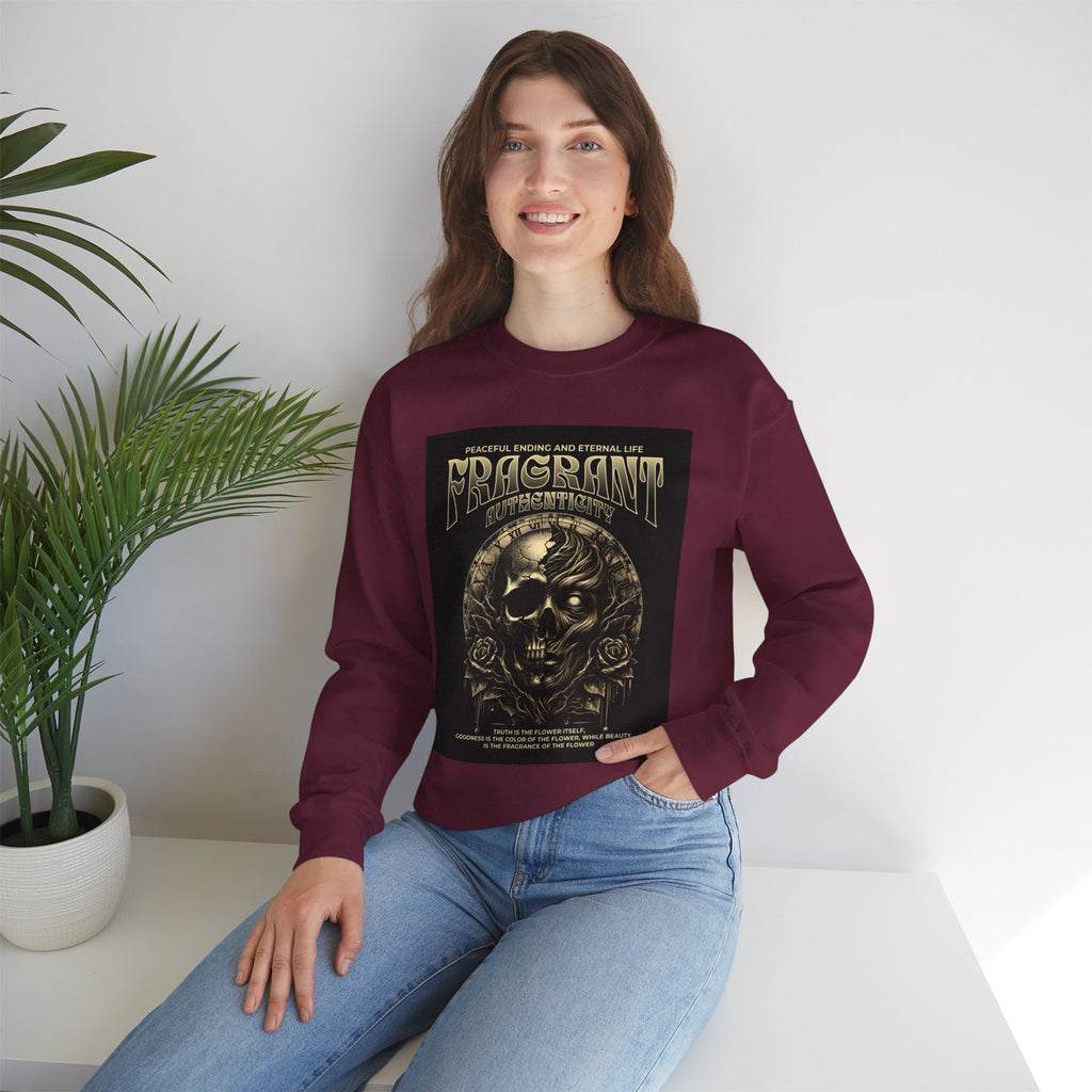 Skull & Roses Crewneck Sweatshirt — “Decrepit” Gothic Graphic