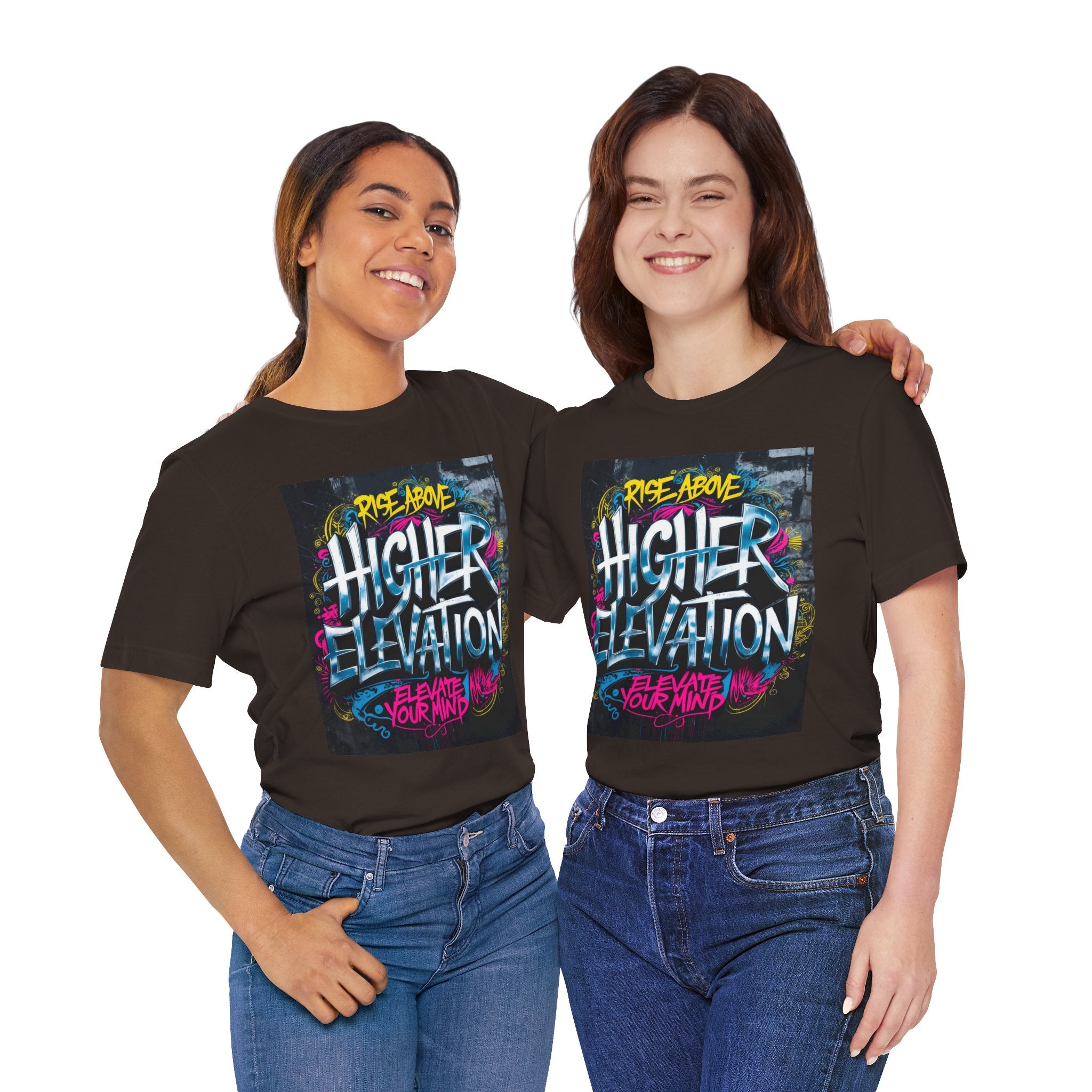 Higher Elevation Graffiti T-Shirt — "Rise Above, Elevate Your Mind"