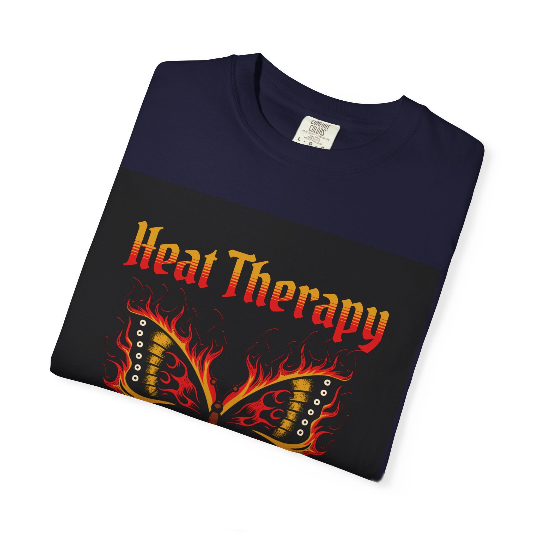 Heat Therapy Butterfly T-Shirt — Retro Floral Sunflower Design