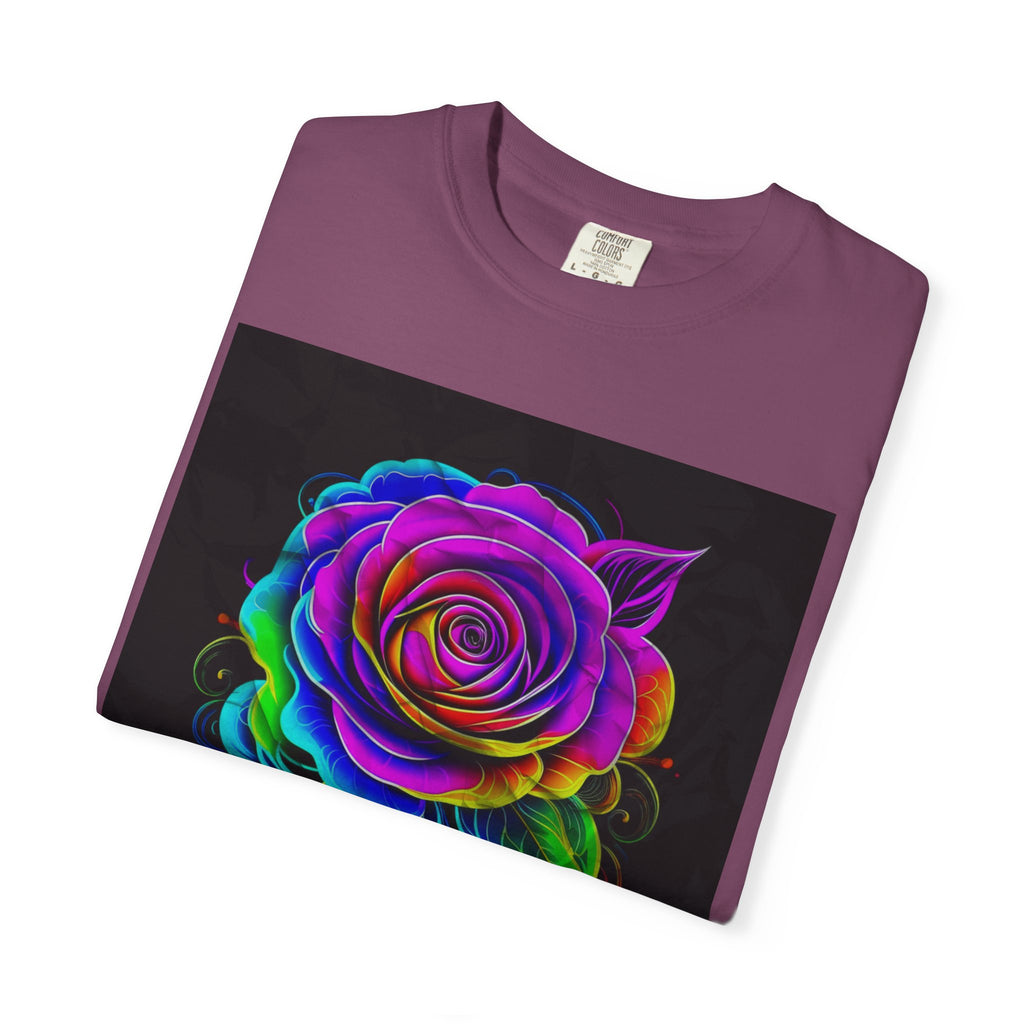 Fragrant Rainbow Rose T-Shirt — Vibrant Floral Graphic Tee