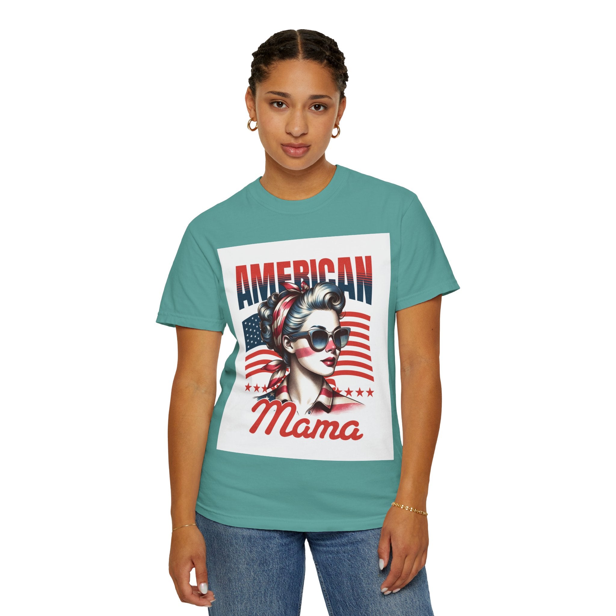 American Mama T‑Shirt — Vintage Patriotic Mom Tee