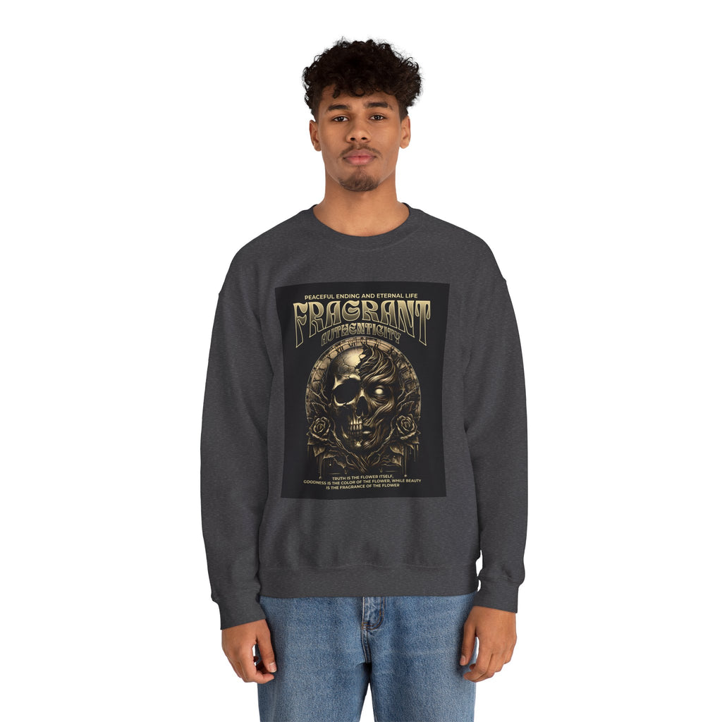 Skull & Roses Crewneck Sweatshirt — “Decrepit” Gothic Graphic
