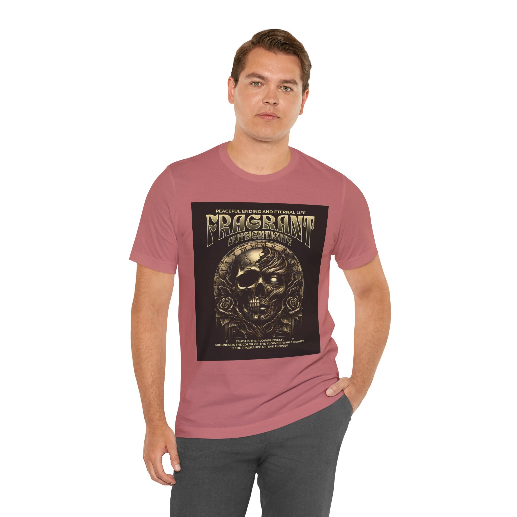 Skull & Roses Graphic Tee — "Fragrant" Vintage Gothic Band Shirt