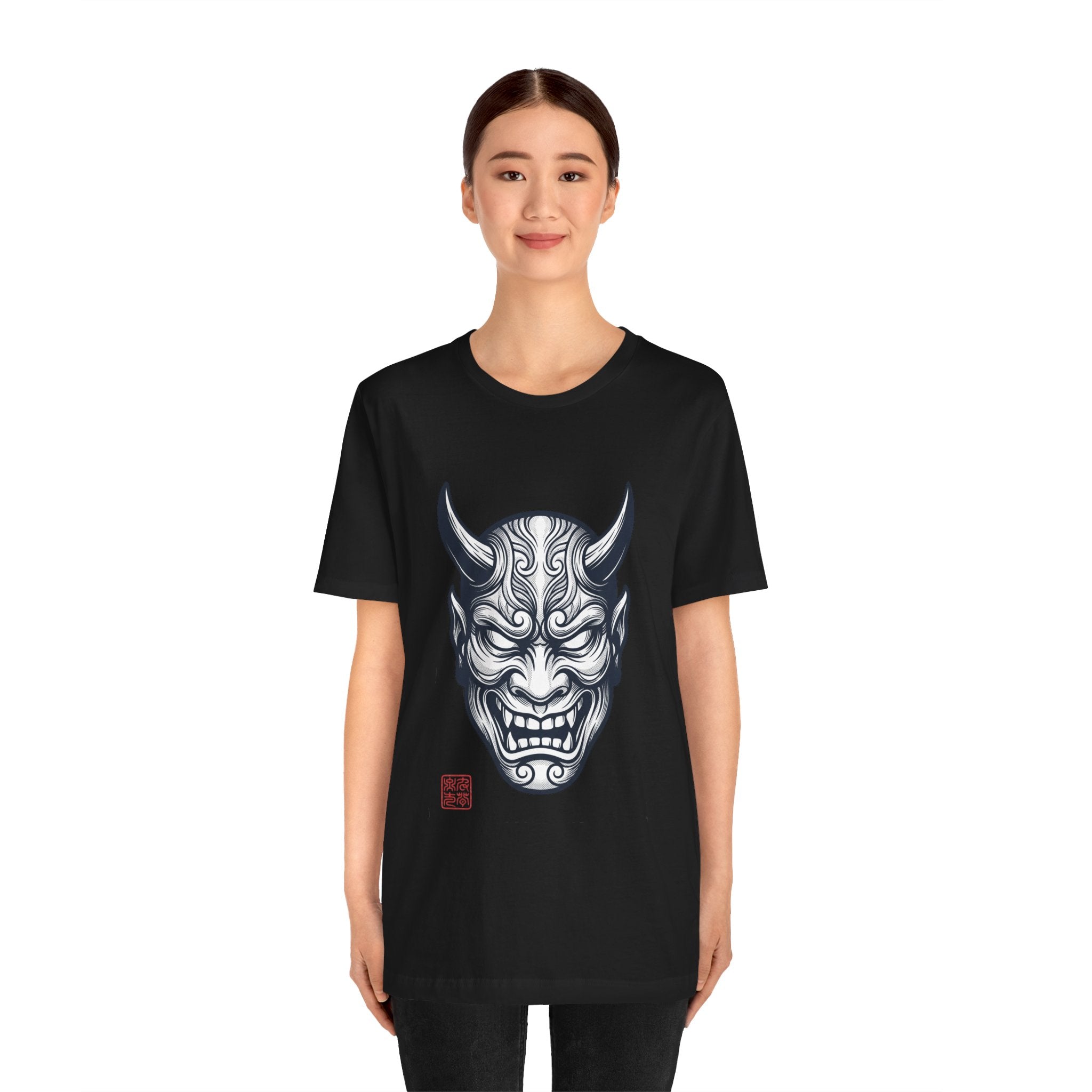 Demon Hannya Mask T‑Shirt — Japanese Oni Tattoo Graphic Tee