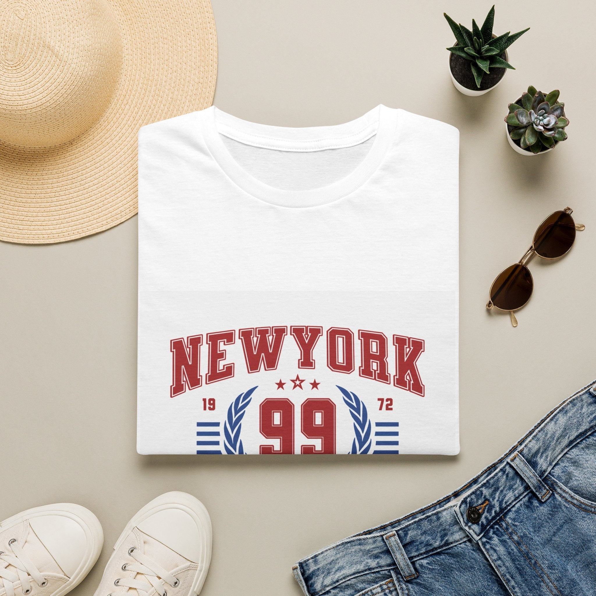 New York 99 Vintage Sports Tee — Collegiate Graphic T-Shirt