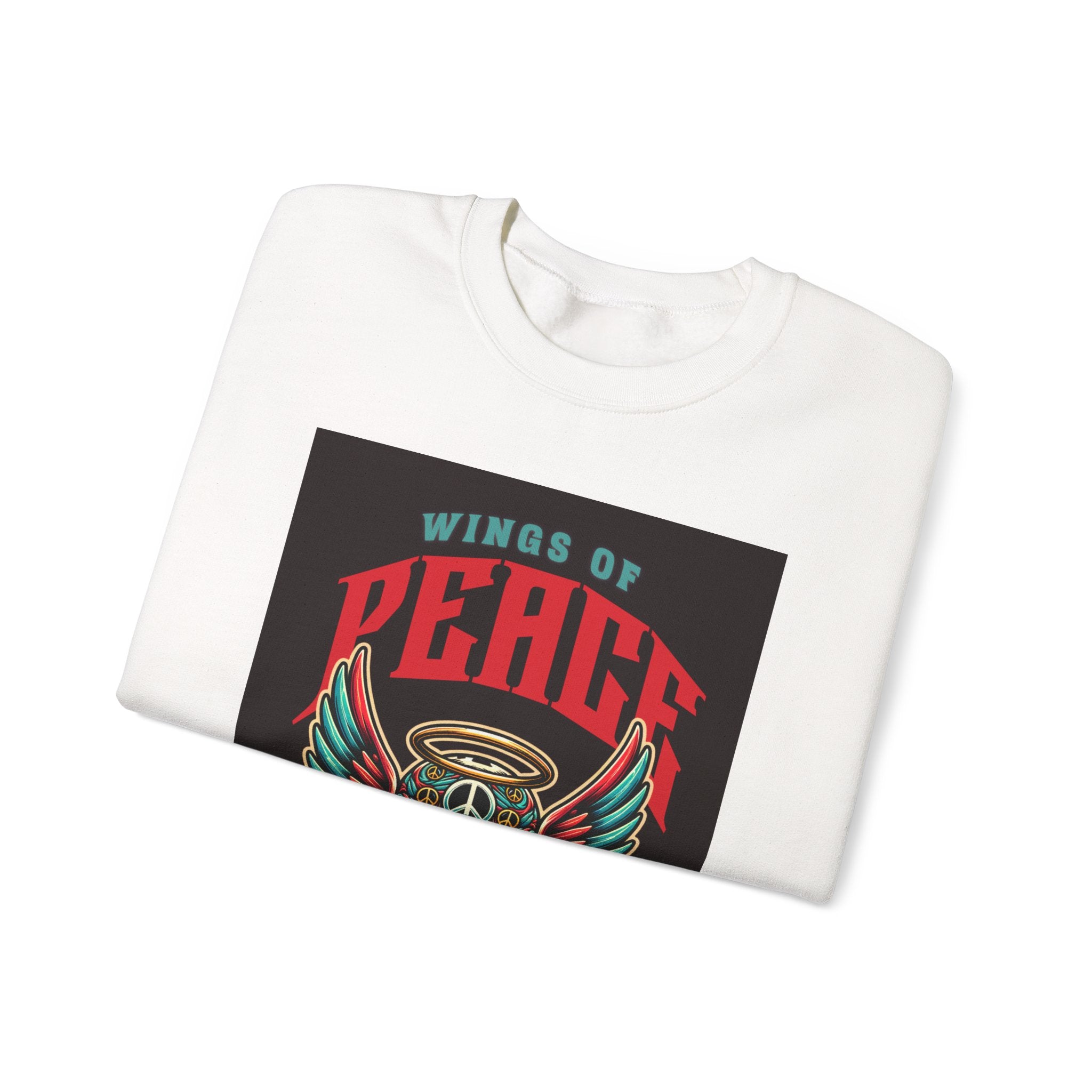 Wings of Peace Skull Crewneck Sweatshirt — Soar Above With Love Graphic