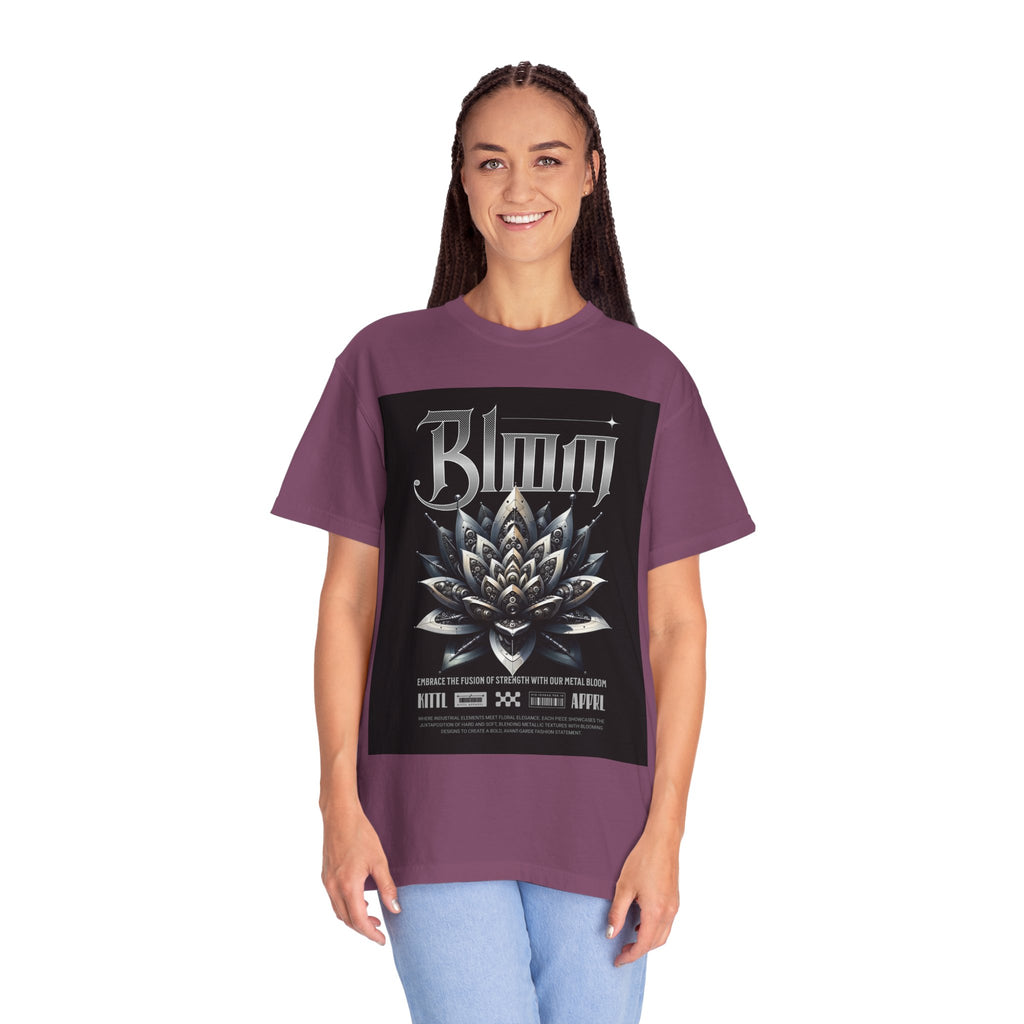 Metal Lotus Graphic T-Shirt — "Bloom" Gothic Band Poster Tee