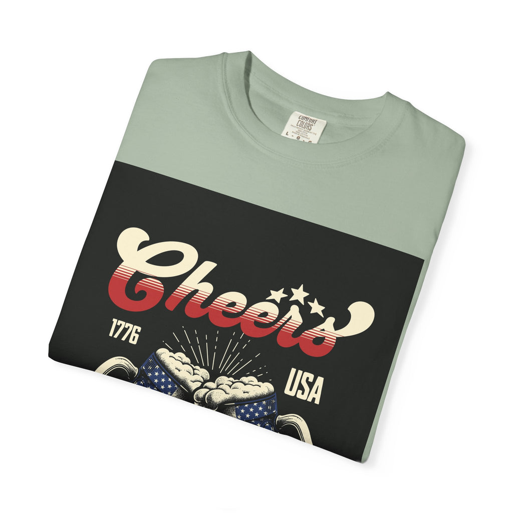 Cheers USA T-Shirt — Patriotic Beer Mugs Graphic Tee (1776)
