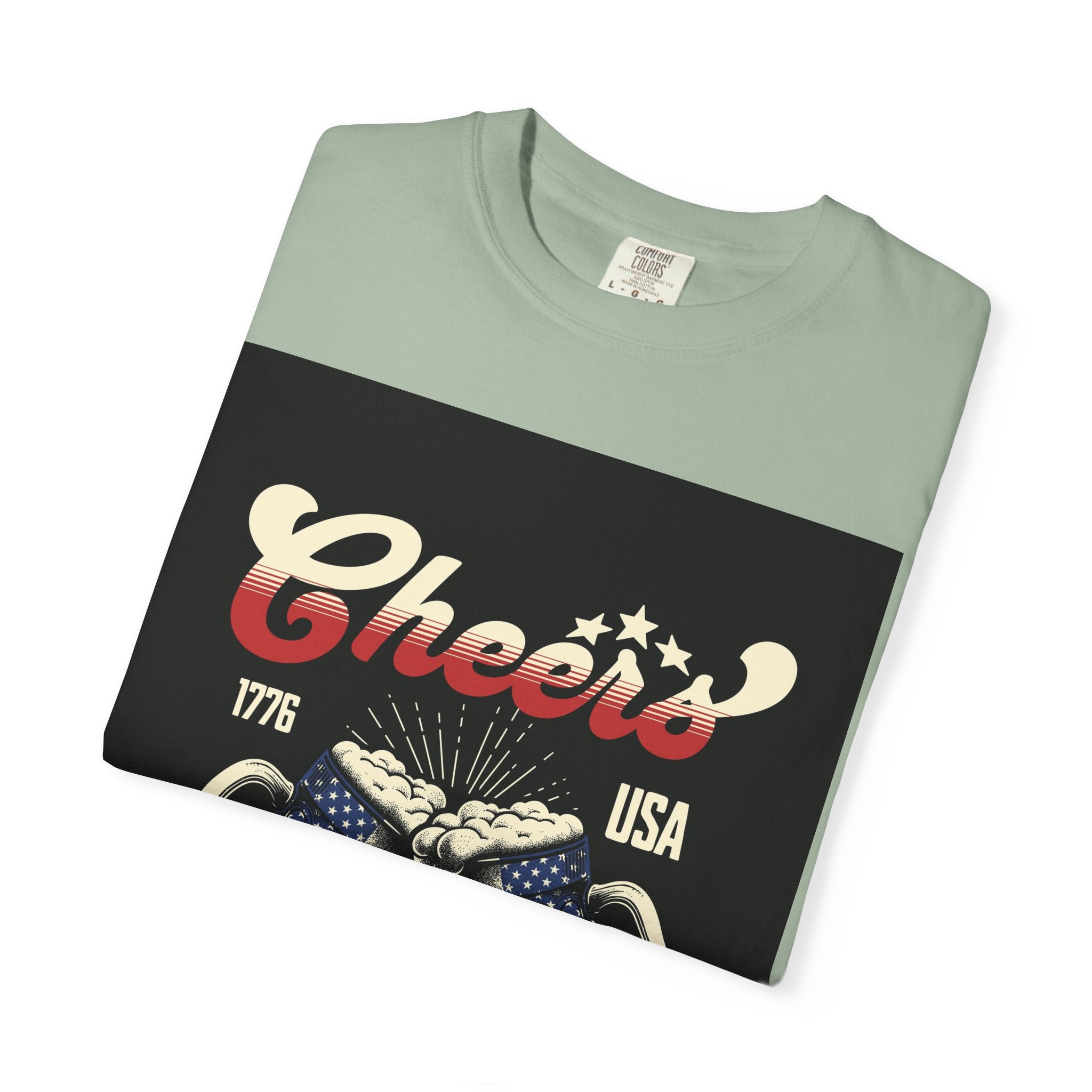 Cheers USA T-Shirt — Patriotic Beer Mugs Graphic Tee (1776)