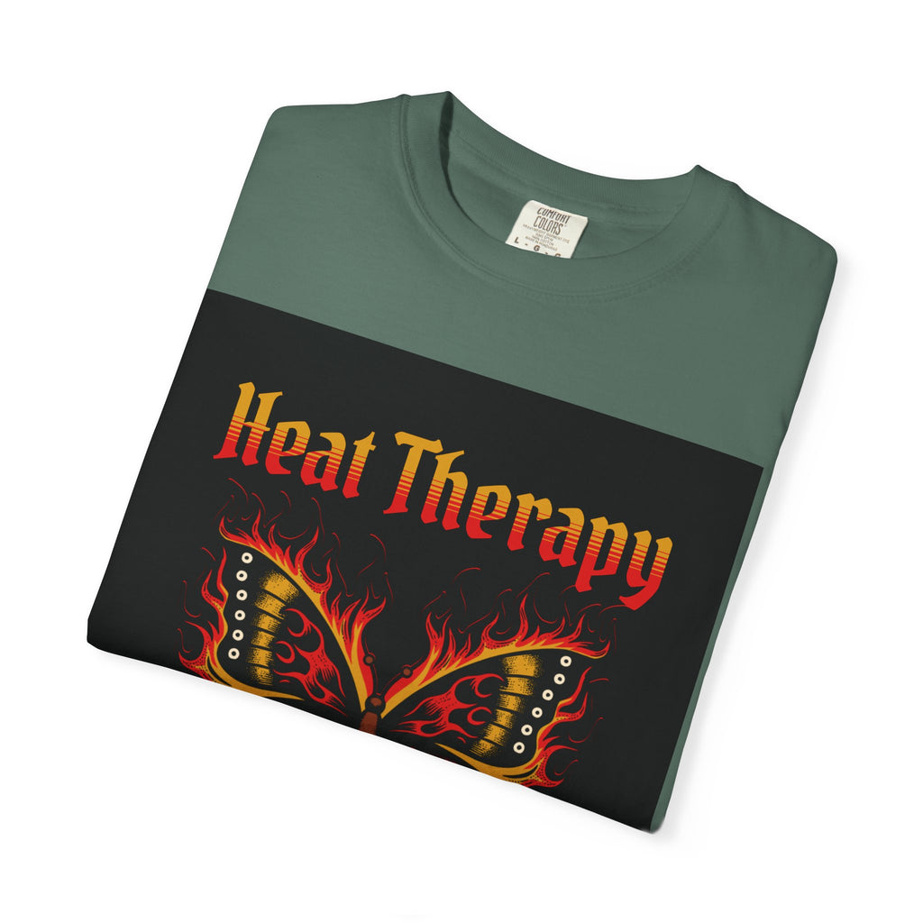 Heat Therapy Butterfly T-Shirt — Retro Floral Sunflower Design