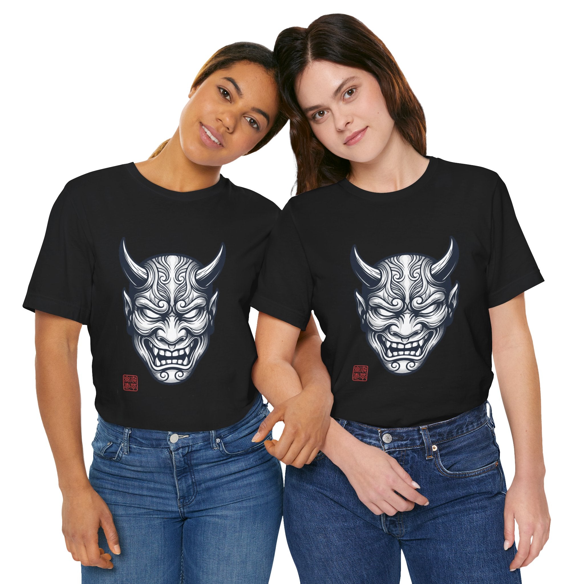 Demon Hannya Mask T‑Shirt — Japanese Oni Tattoo Graphic Tee