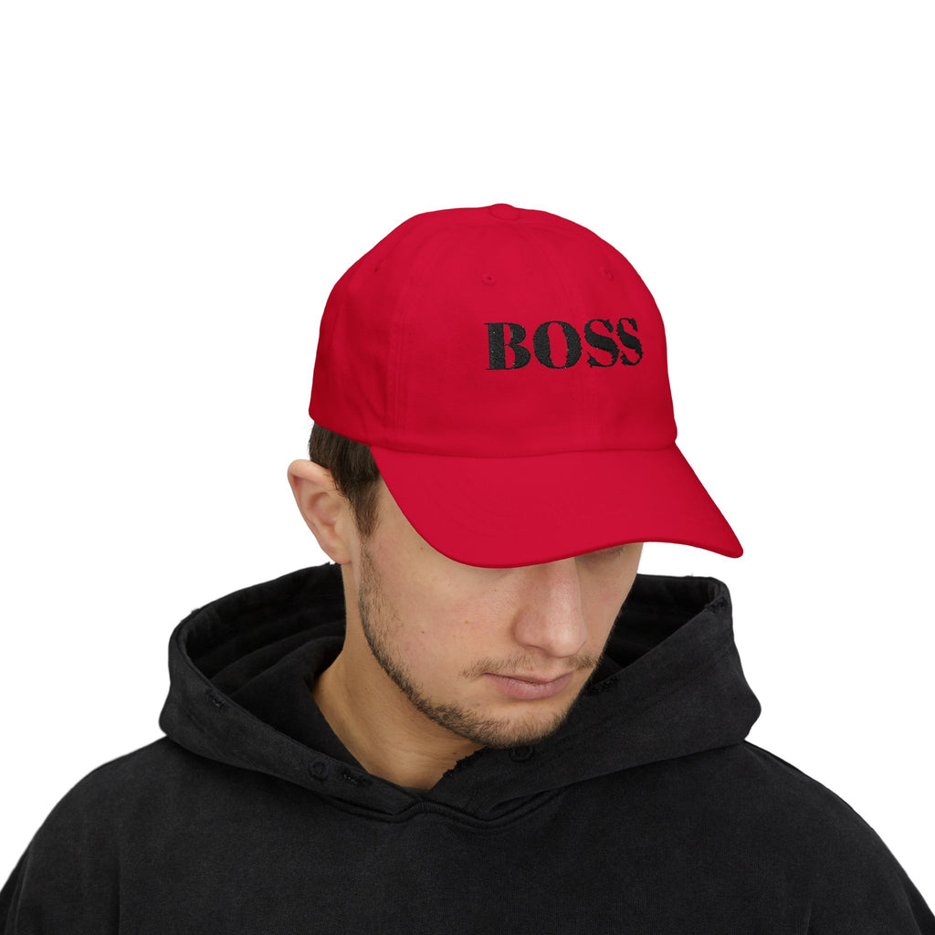 BOSS Embroidered Dad Cap - Classic White Baseball Hat