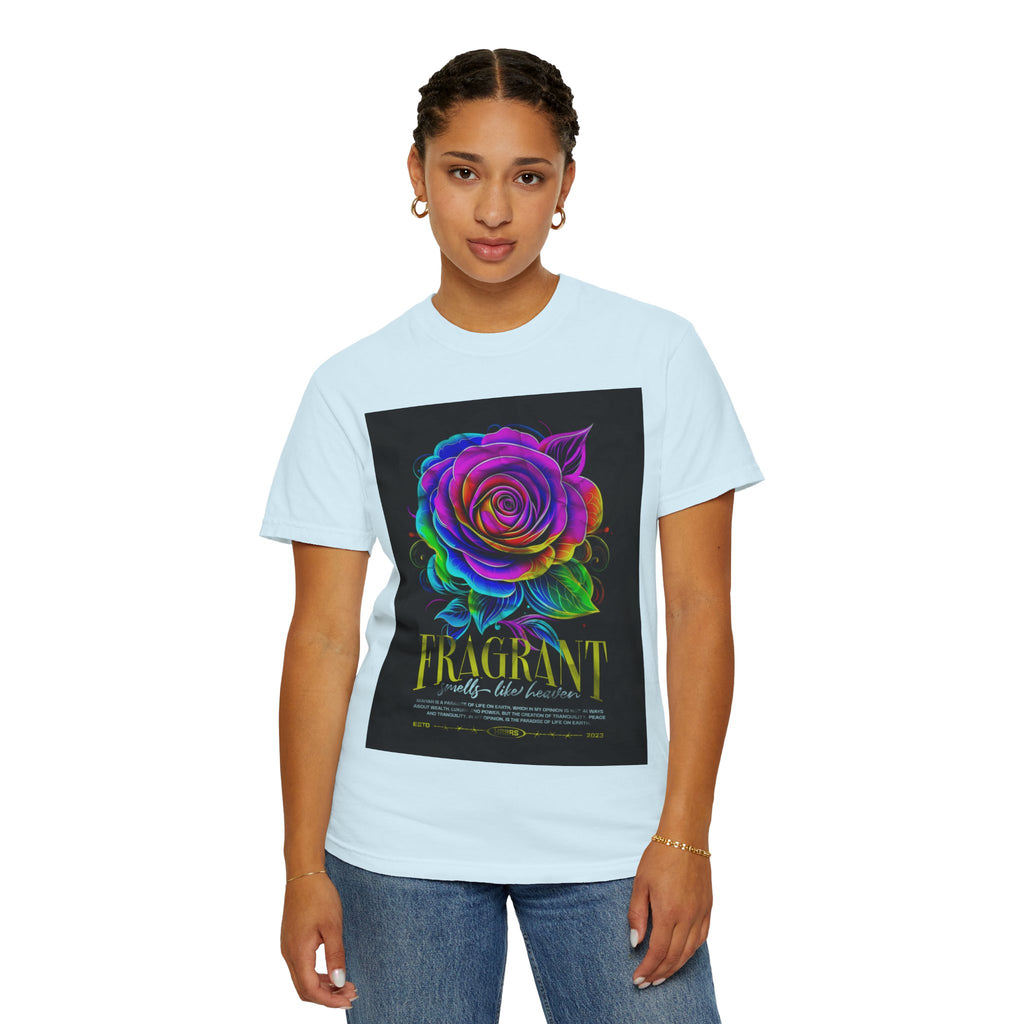 Fragrant Rainbow Rose T-Shirt — Vibrant Floral Graphic Tee