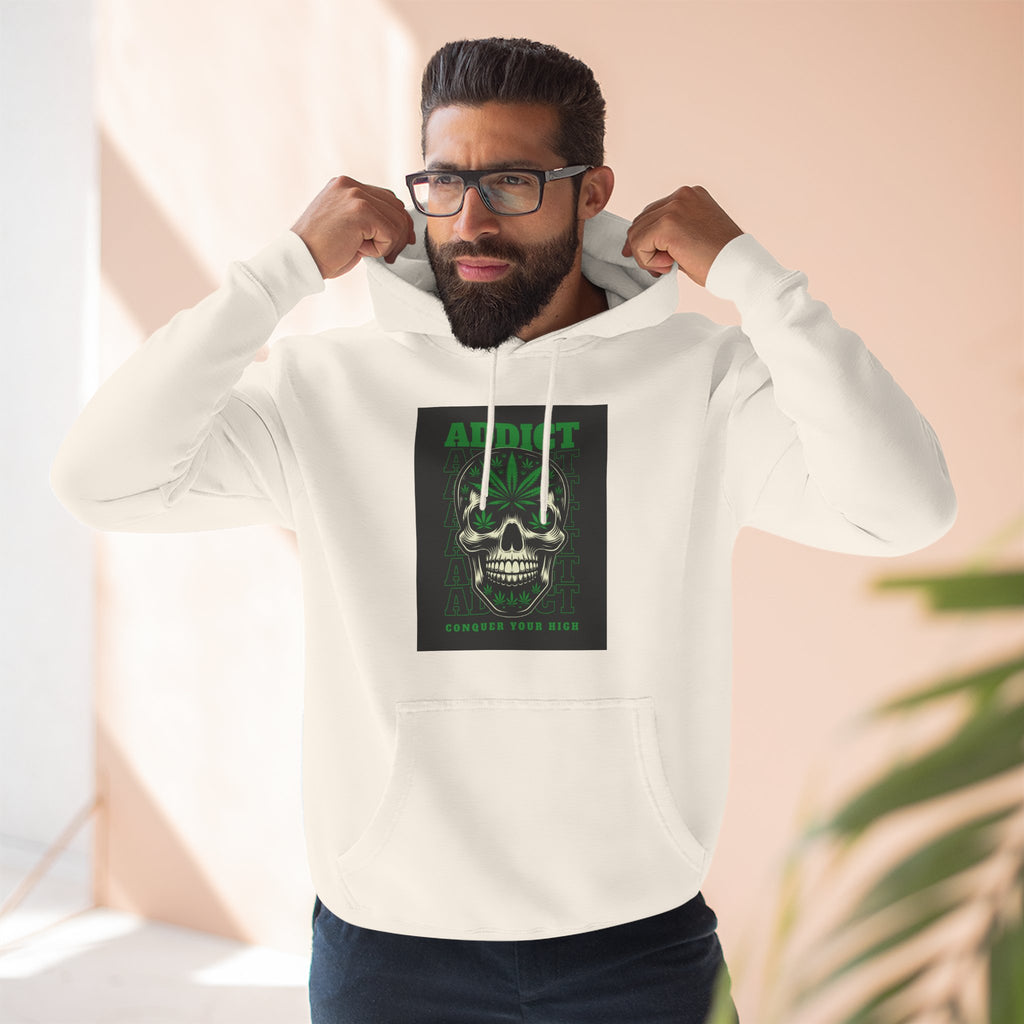 Skull & Snake Hoodie — "Addict" Graphic Pullover