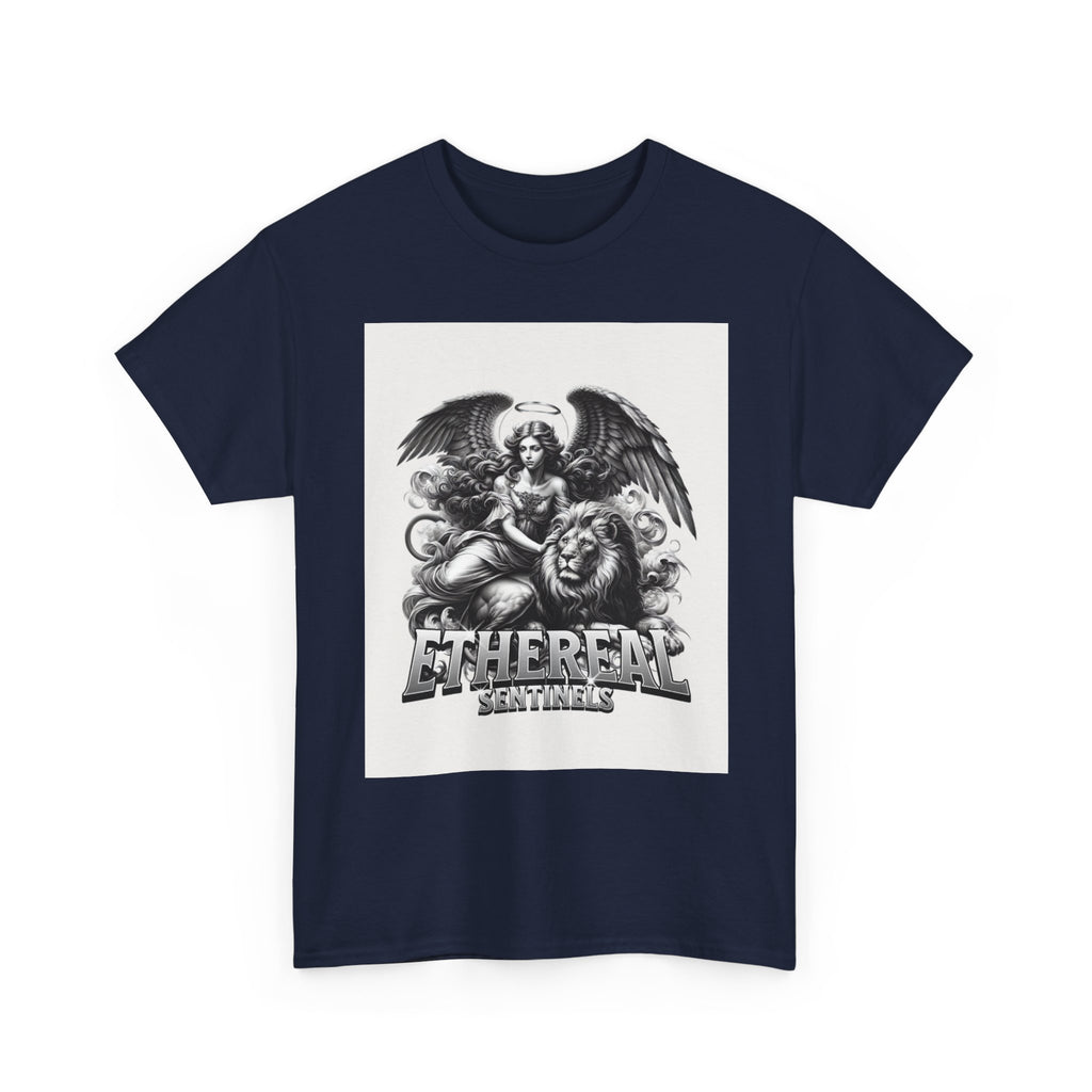 Angel & Lion Graphic Tee — "Ethereal" Vintage Gothic Streetwear